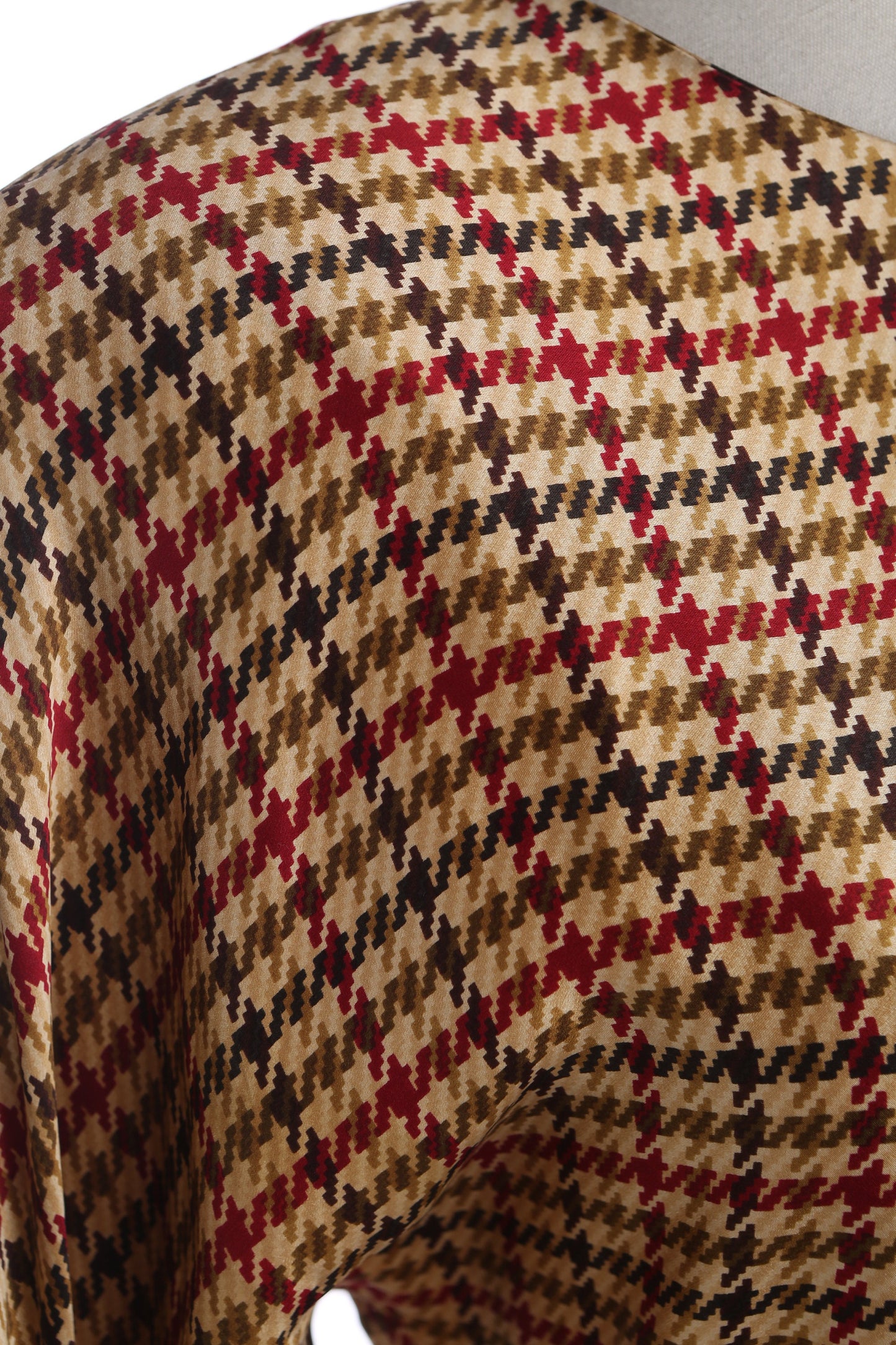 Vintage Women Brown Plaid Silk Casual Dress by Talbots