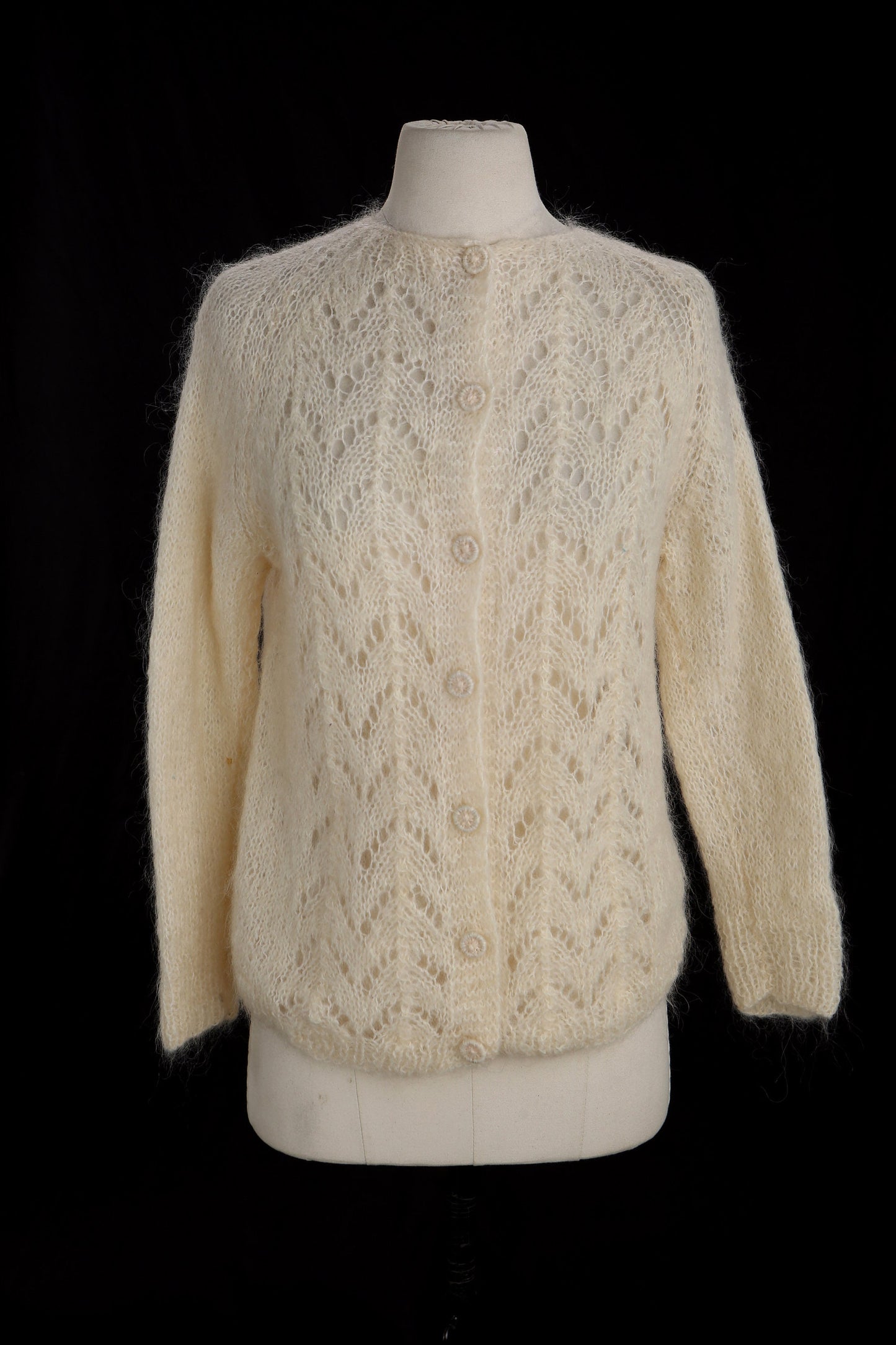 Vintage Women Button Up Long Sleeve Cardigan Sweater - Era 1960s - 1970s