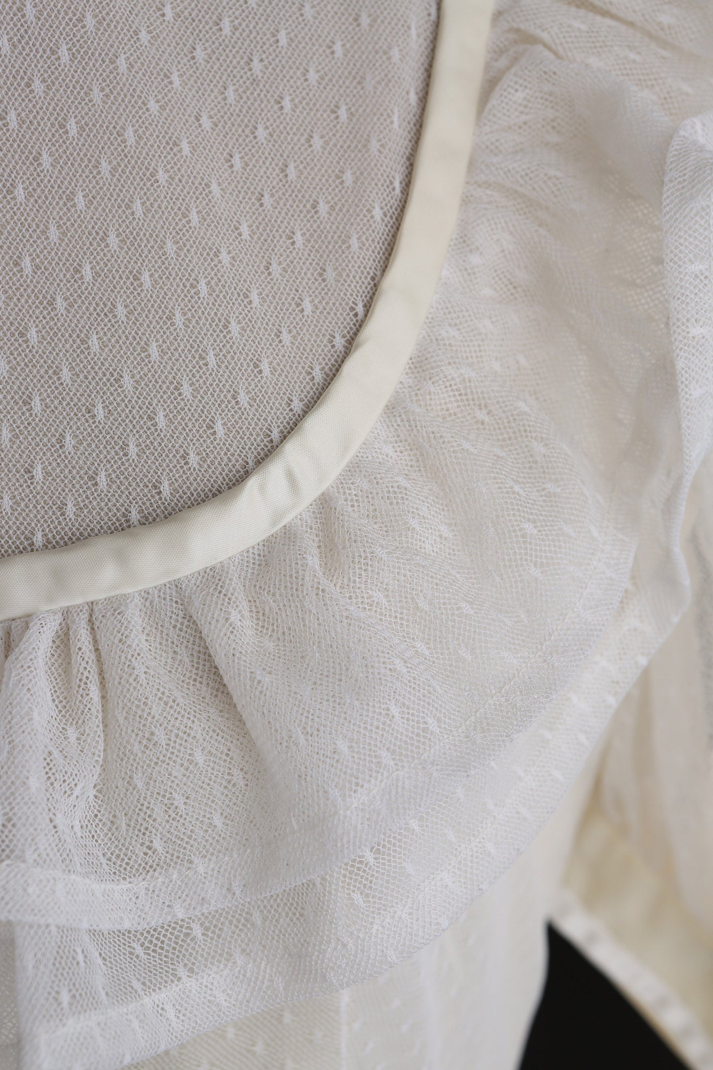 Vintage White Long Prairie Dress - Era 1970s - 1980s