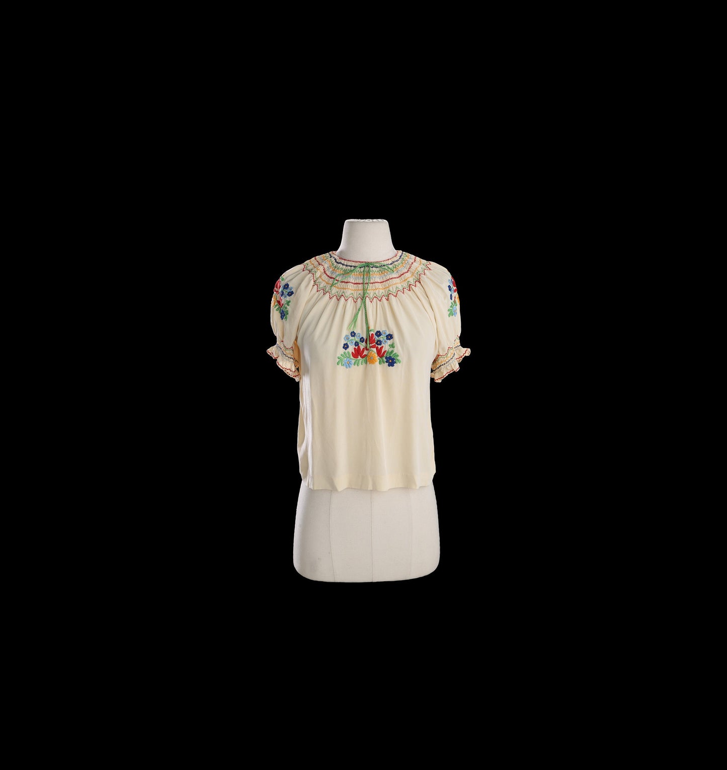 Vintage Floral Embroidered Blouse