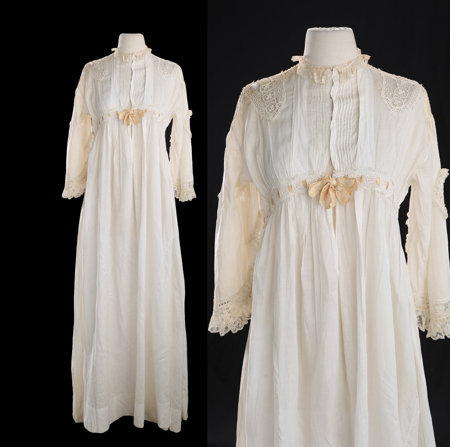 Vintage White Summer Dress - Era 1920s - 1930s