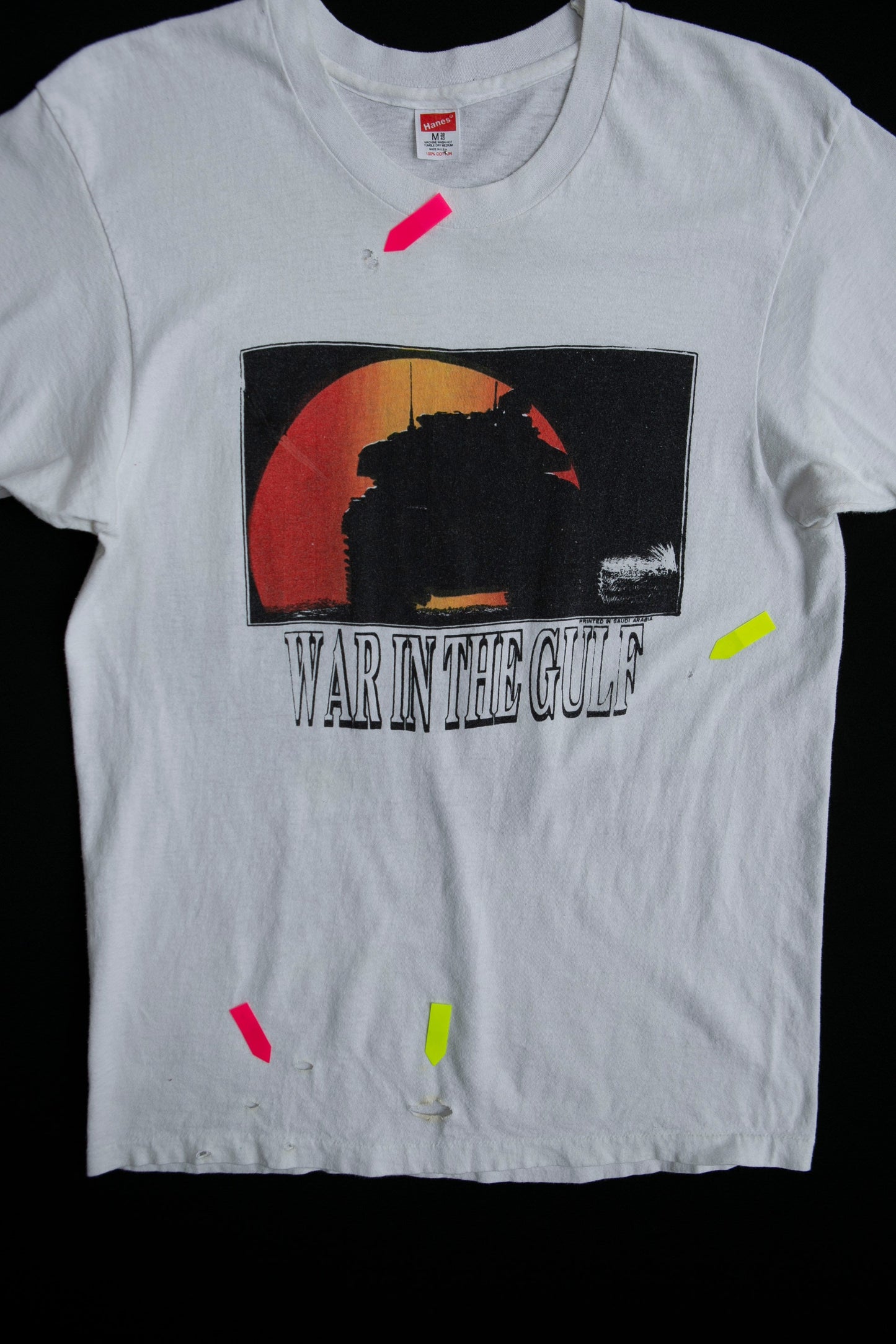 War In the Gulf Graphic T-shirt with Monster Pen Drawing on the Back.