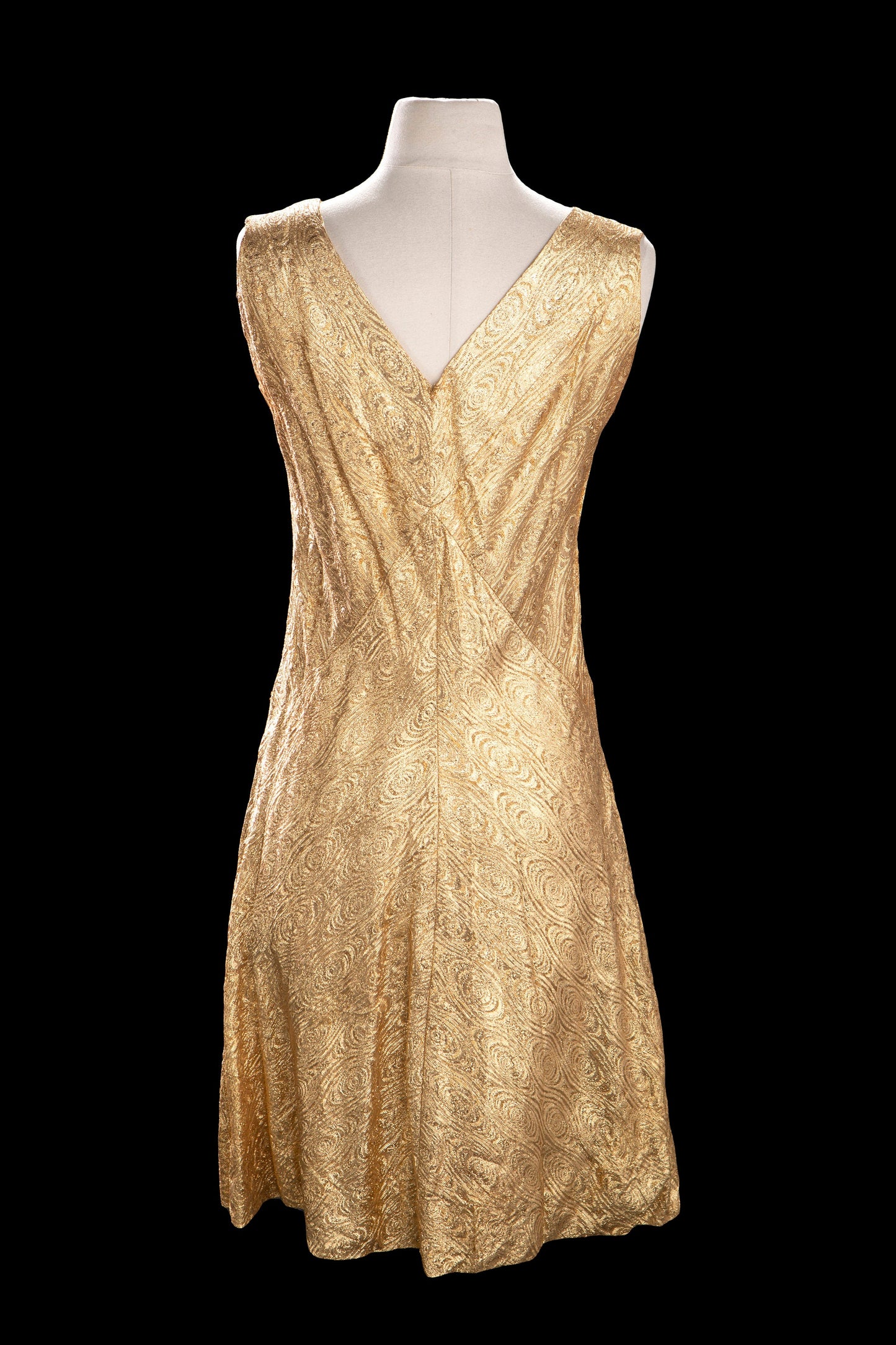 Vintage 1960s Gold Metallic Evening Dress
