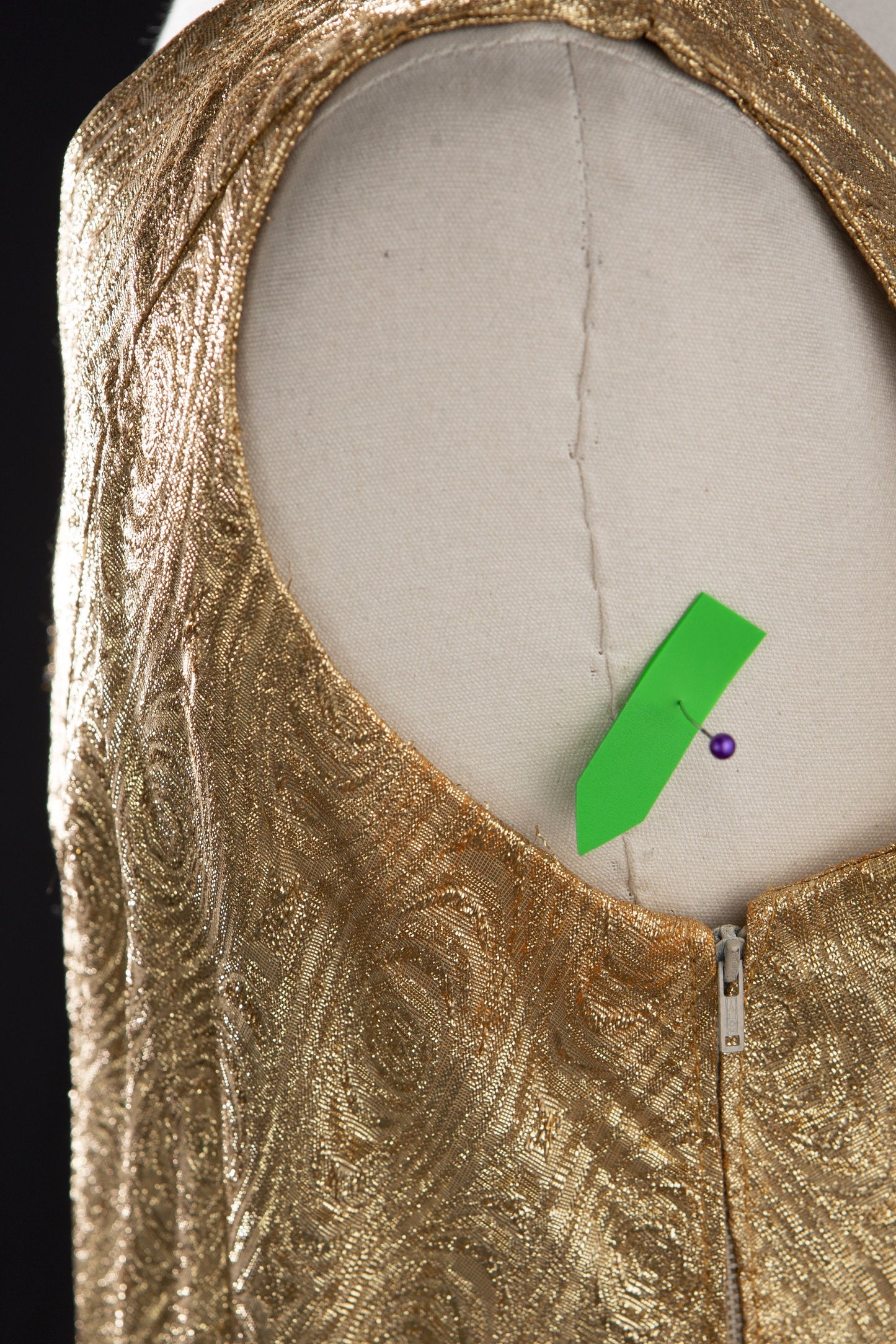 Vintage 1960s Gold Metallic Evening Dress