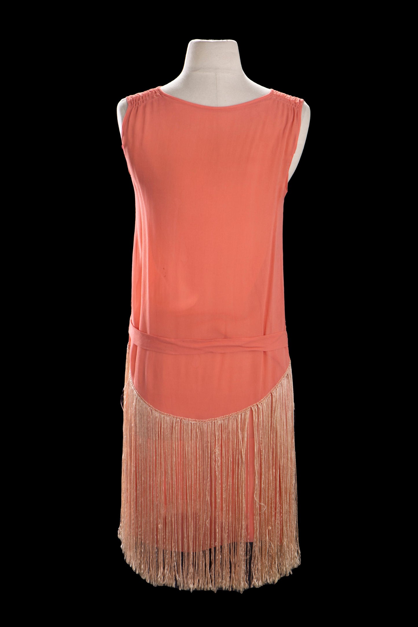 Vintage Flapper Dress with Bottom Fringe Detail - Era 1920s - 1930s