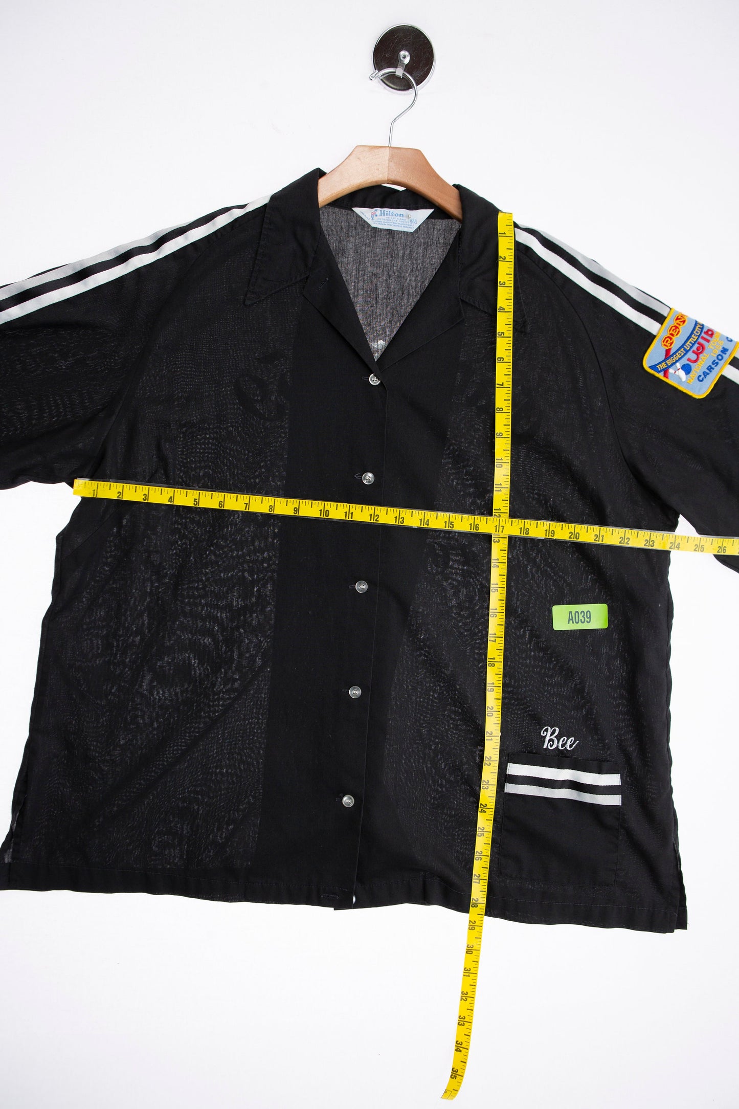 Vintage Women Black Bowling Shirt by Hilton