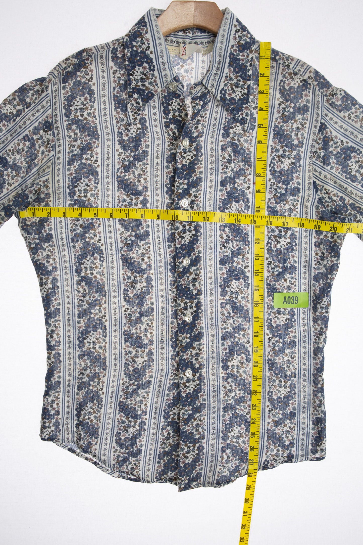 Vintage Kennington Floral Mickey Mouse Print Long Sleeve Shirt