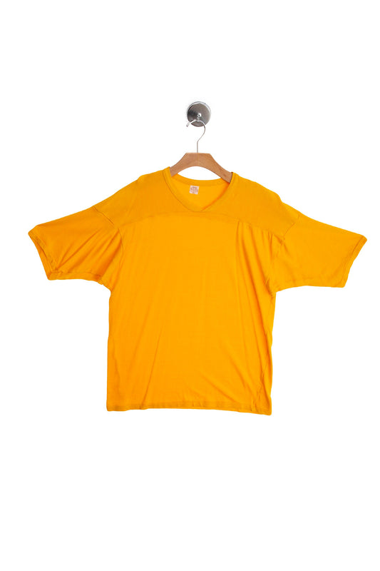 Vintage Football Jersey - Solid Yellow with No Print