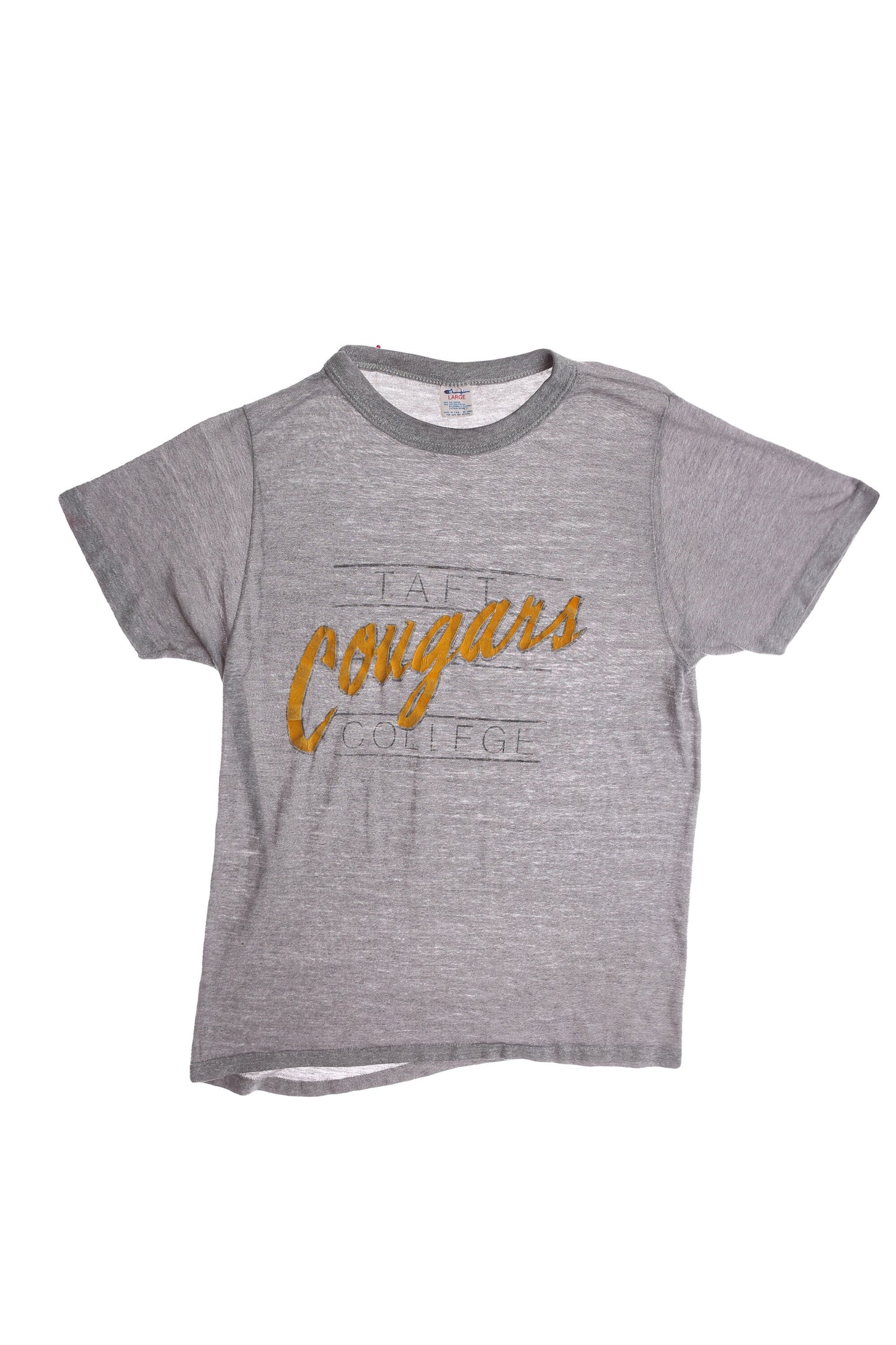 Vintage Champion T-shirt - Taft Cougars College Print