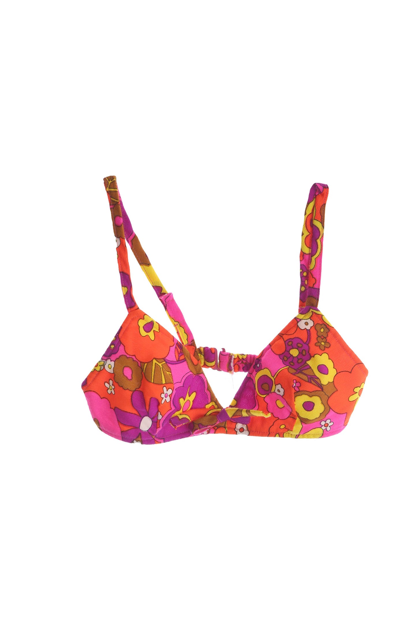 Vintage Floral Print Bikini Top by Catalina - Era 1970s - 1980s