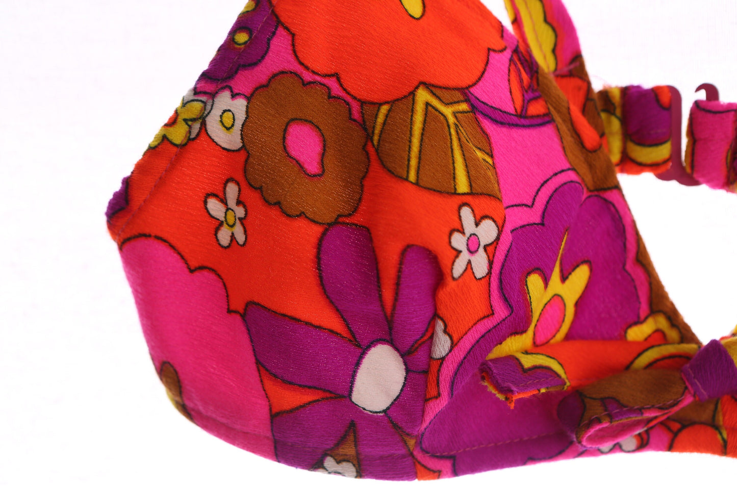 Vintage Floral Print Bikini Top by Catalina - Era 1970s - 1980s