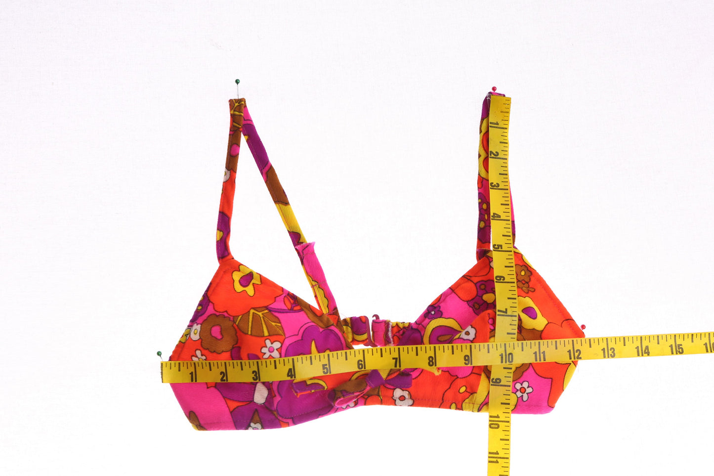 Vintage Floral Print Bikini Top by Catalina - Era 1970s - 1980s