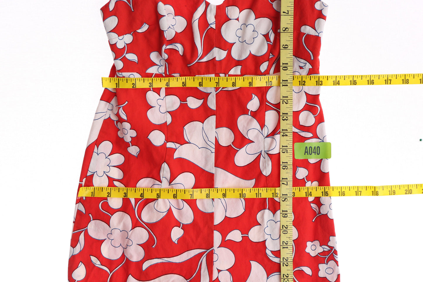 Vintage White Floral Print Red Jumpsuit