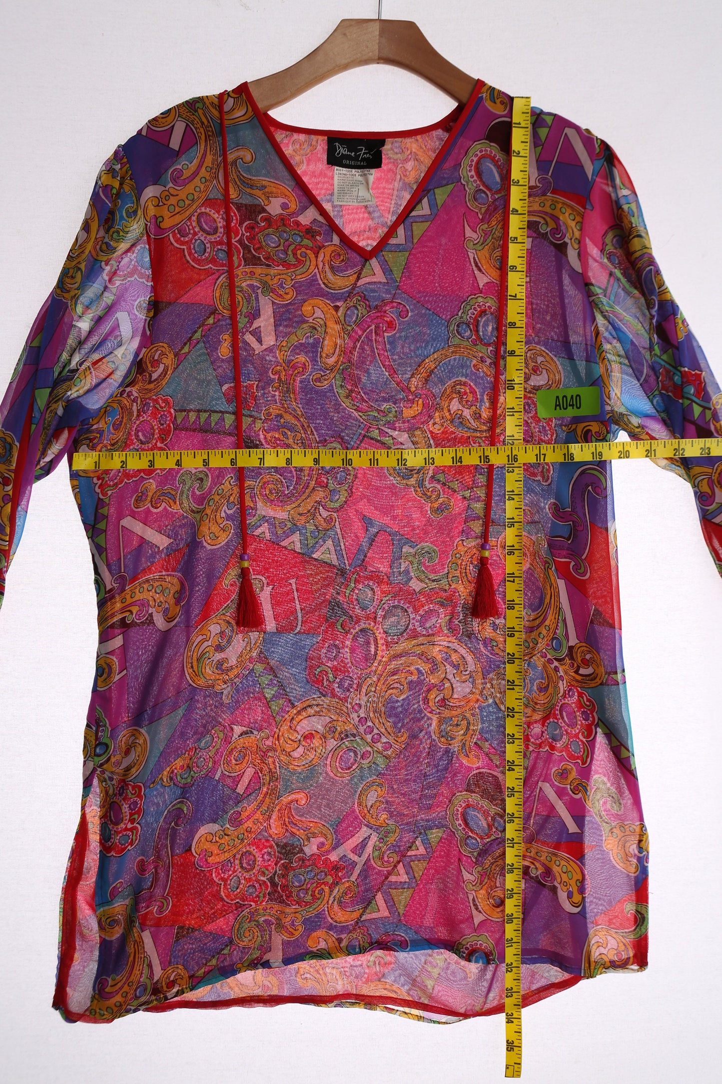 Vintage Diane Vons Brocade Pink Geometric Print Suit
