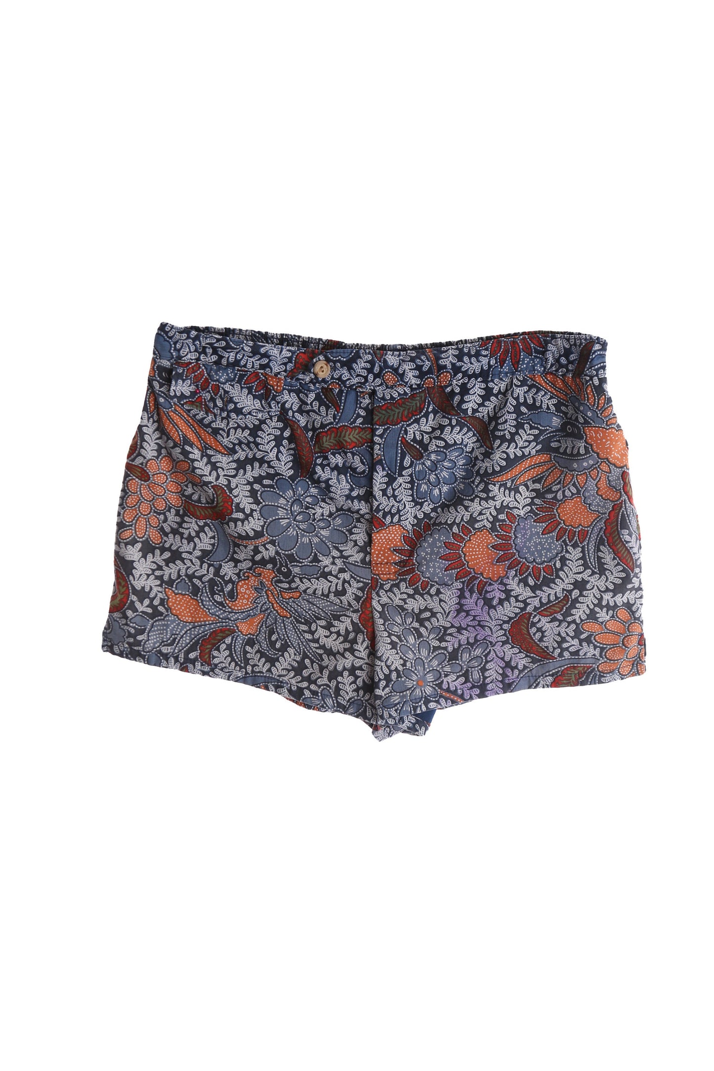 Vintage 1970s Hawaiian Floral Print Men Shorts