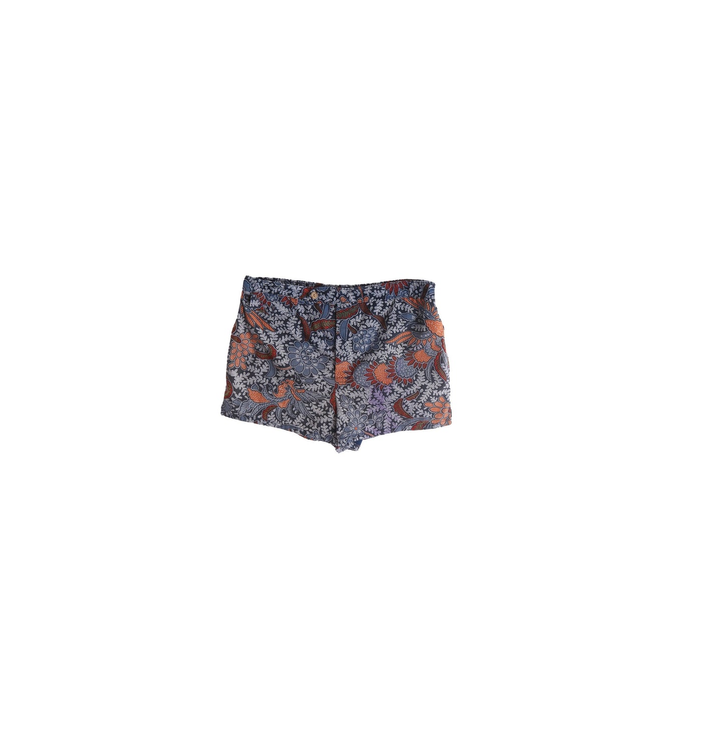 Vintage 1970s Hawaiian Floral Print Men Shorts
