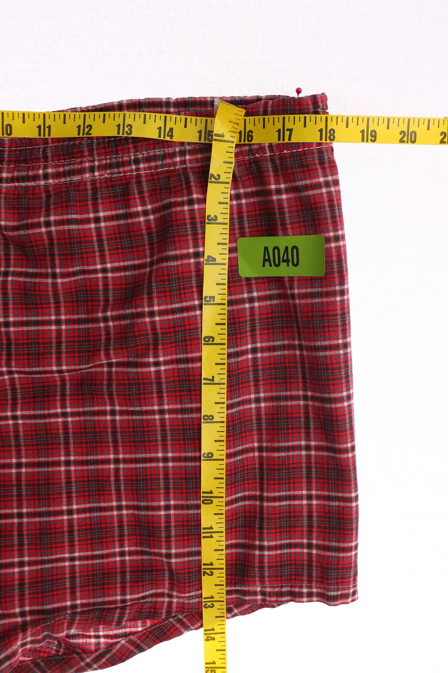 Vintage Beach Shorts - Red Plaid Fabric Pattern - Era 1950s - 1960s