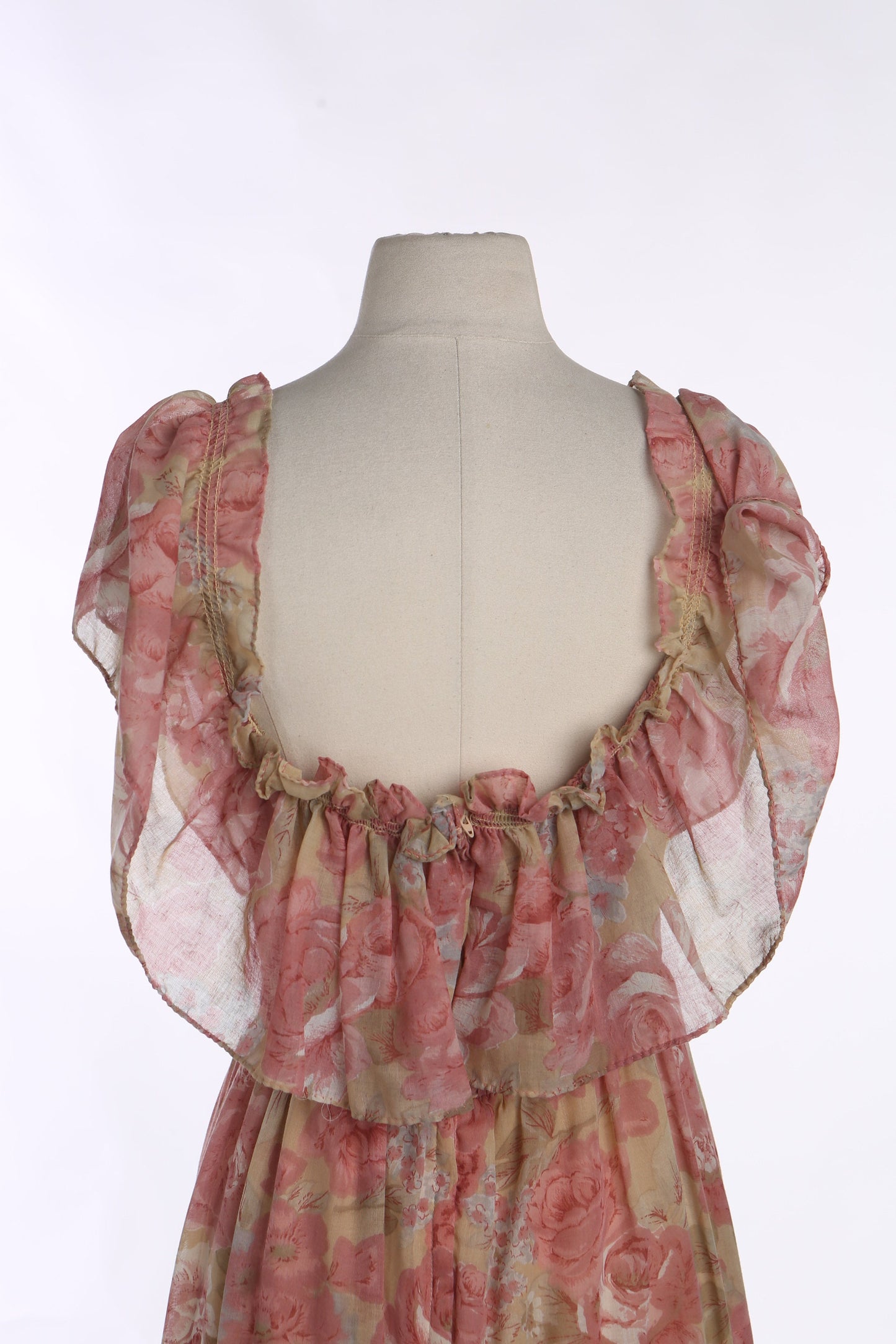 Vintage Roses Print Off Shoulder Summer Dress