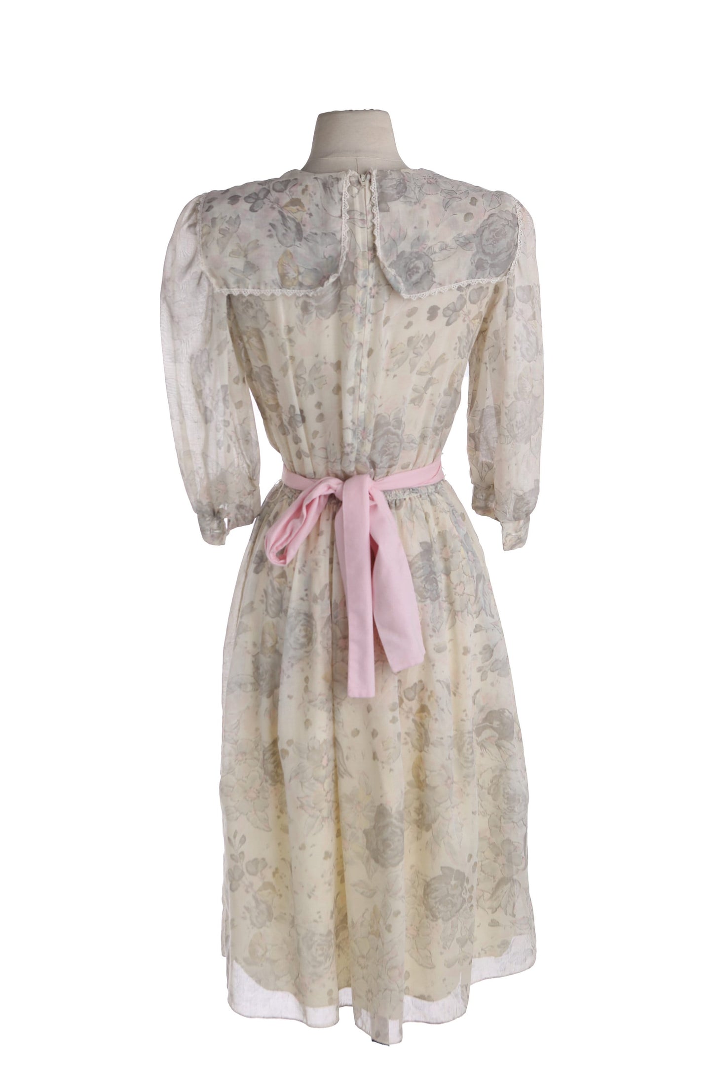 1980's Floral Print Casual Dress