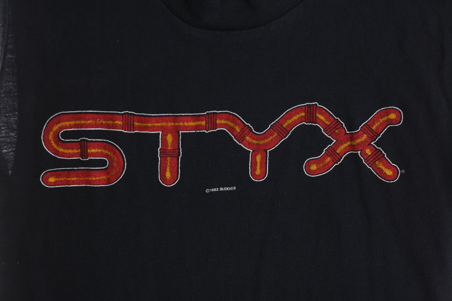 Styx Kilroy Was There Tour 1983 Black Graphic Sleeveless Vintage Shirt