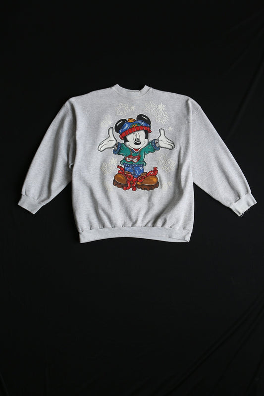 Vintage mickey mouse sweatshirt gray 90's y2k christmas