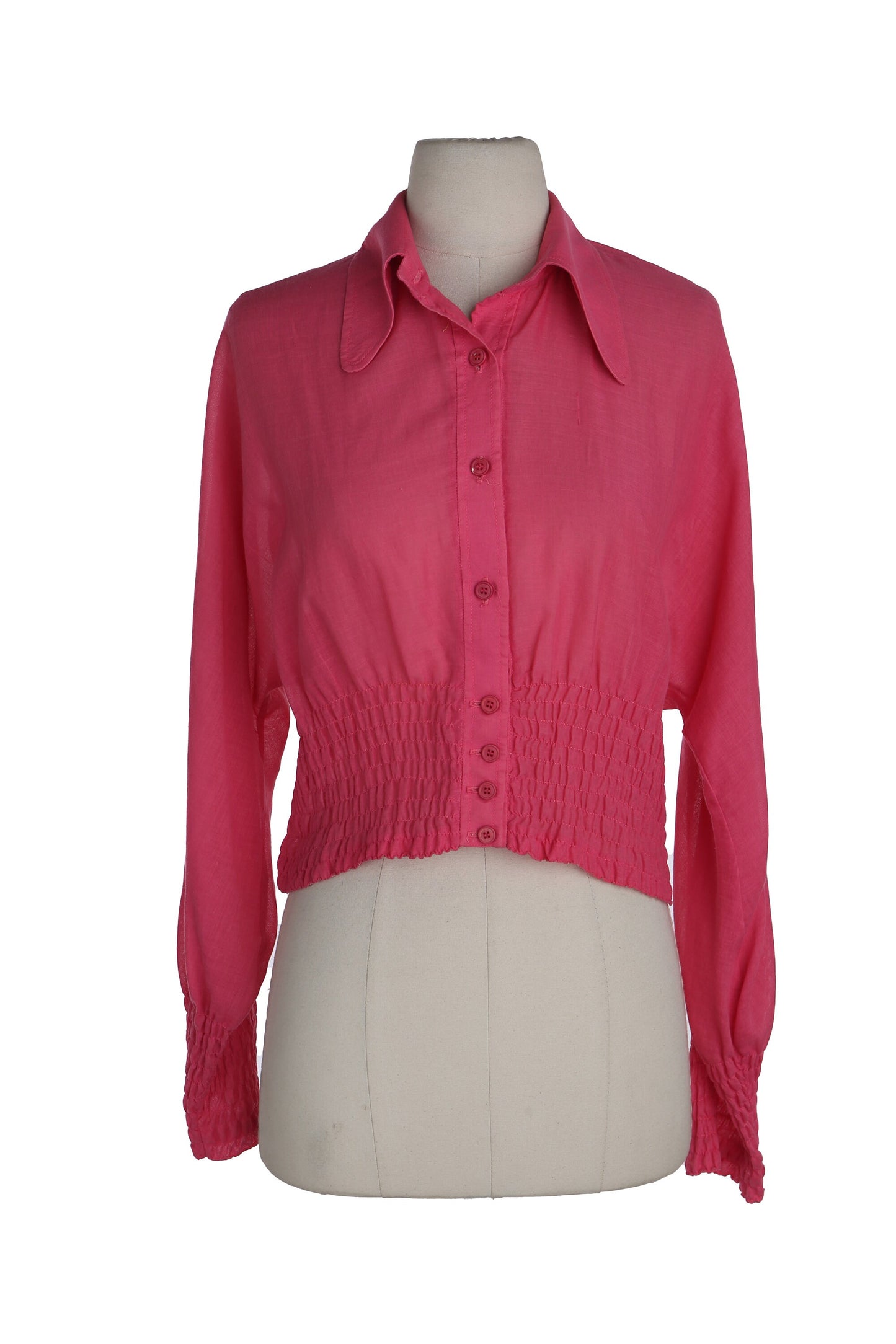 1970s Women Casual Pink Cotton top