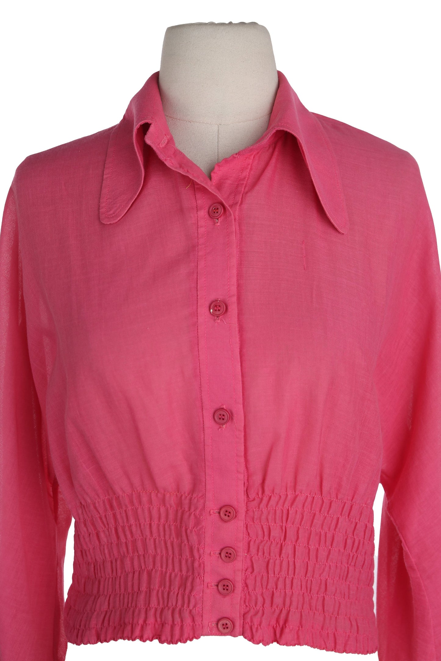 1970s Women Casual Pink Cotton top