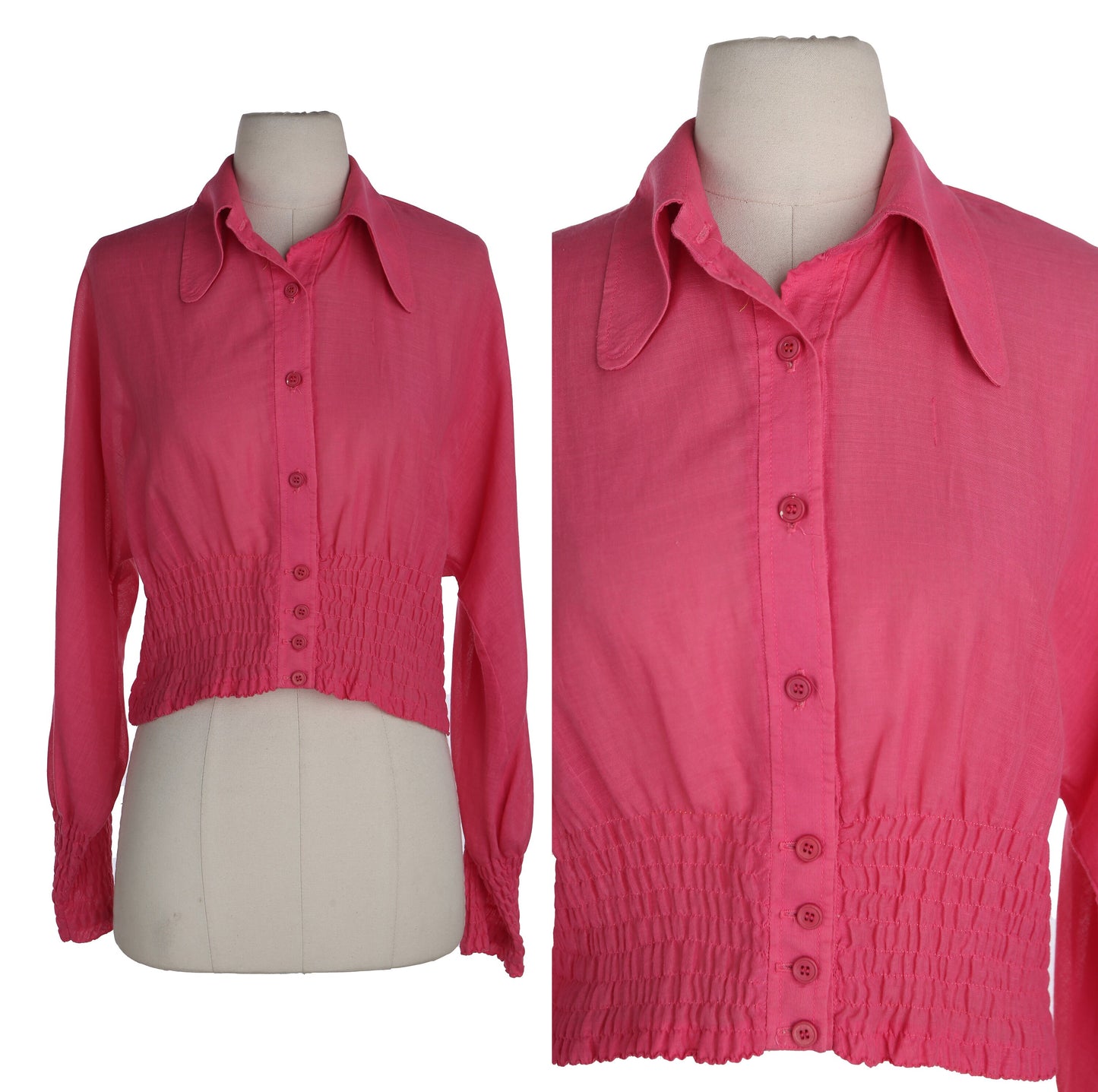 1970s Women Casual Pink Cotton top