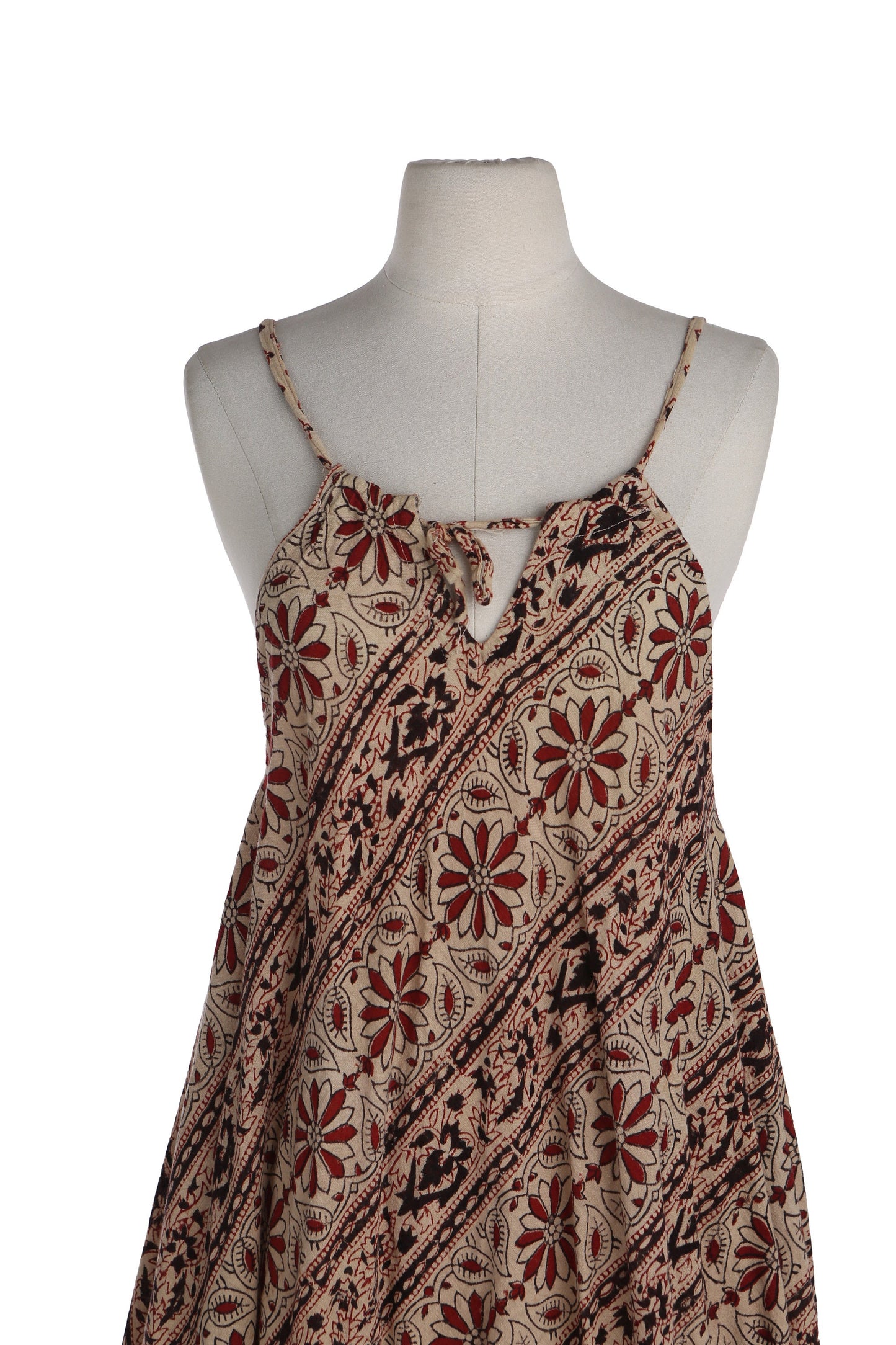 Vintage Block Print Boho Summer Dress