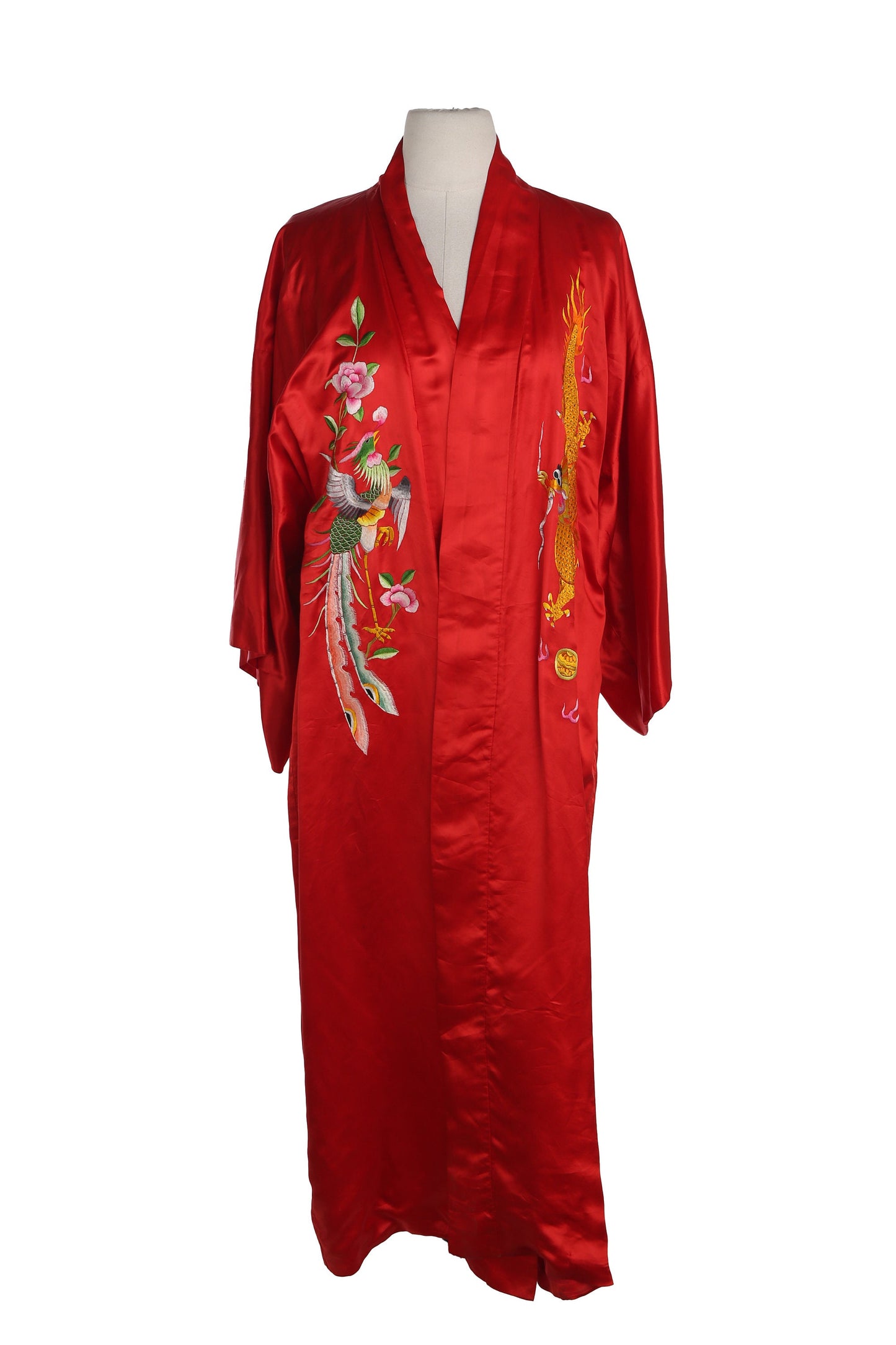 Vintage Red Chinese Embroidered Robe