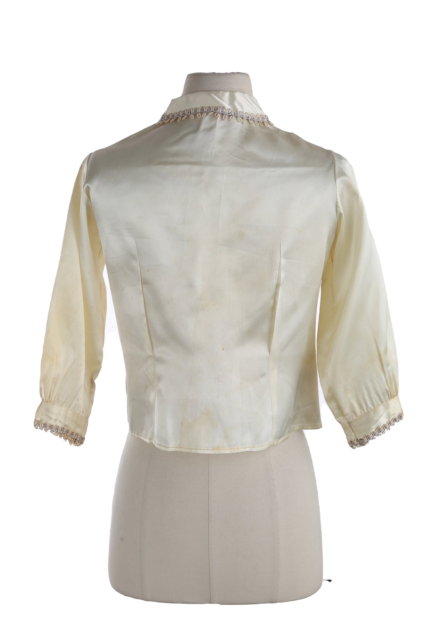 Vintage White Satin Blouse