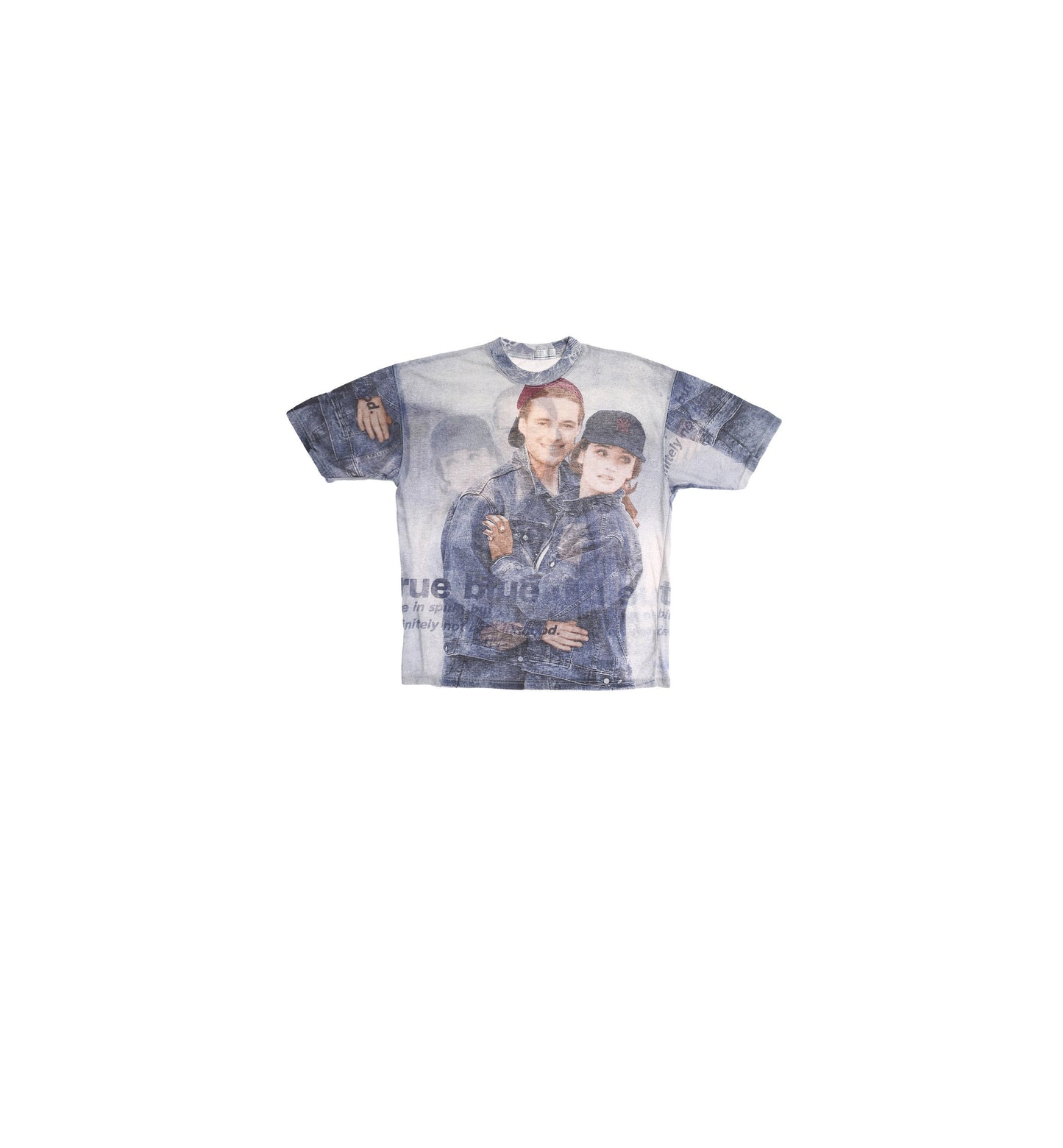 True Blue Graphic T-shirt - SHI DA T-shirt Labe; - Era 1990s - Y2K