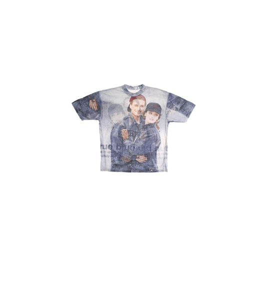 True Blue Graphic T-shirt - SHI DA T-shirt Labe; - Era 1990s - Y2K