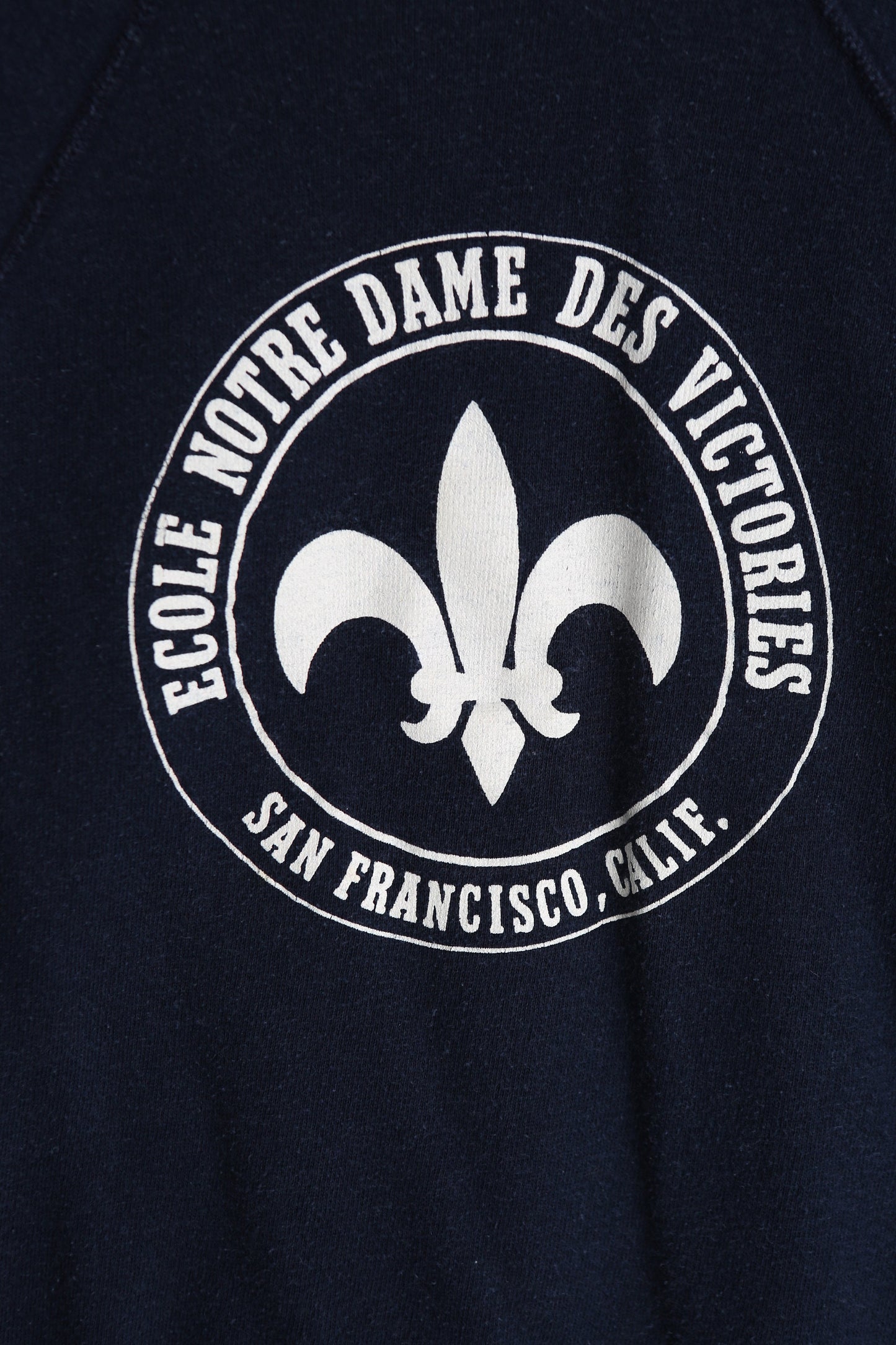 Vintage Blue Sweatshirt with Ecole Notre Dame Print