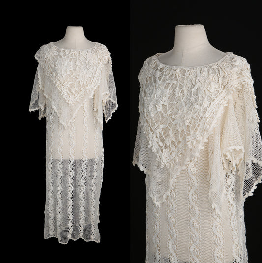 Vintage White Crochet Dress