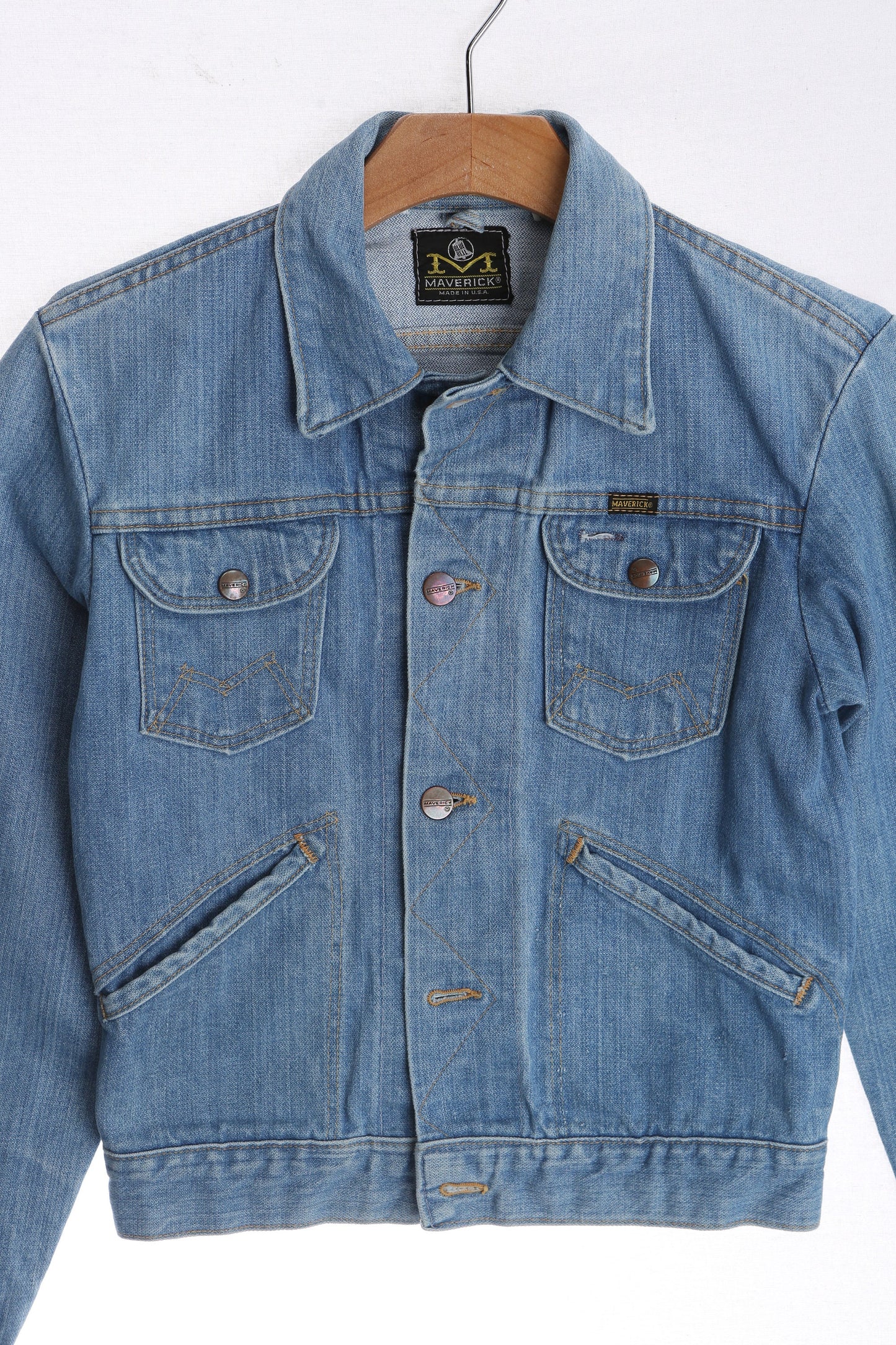 Vintage Maverick Denim Jacket - Made in USA - Era 1970s - 1980s