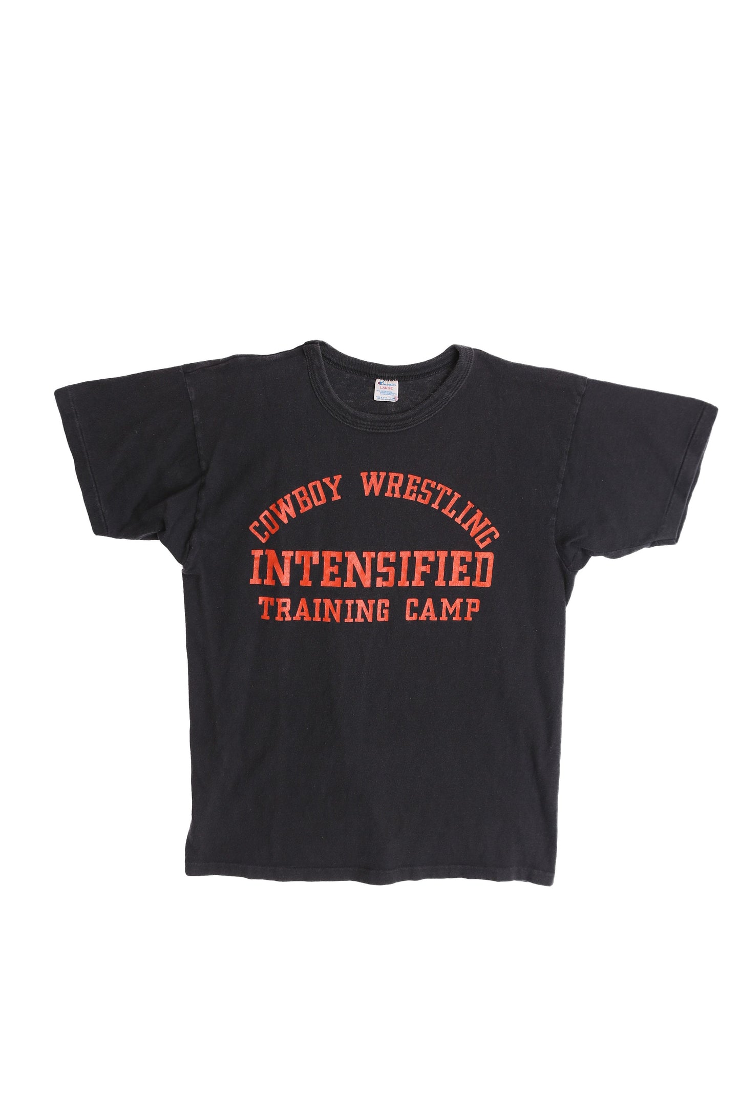 Vintage Champion T-shirt - Cowboy Wrestling Intensified Training Camp Print - Only the Strong Survive