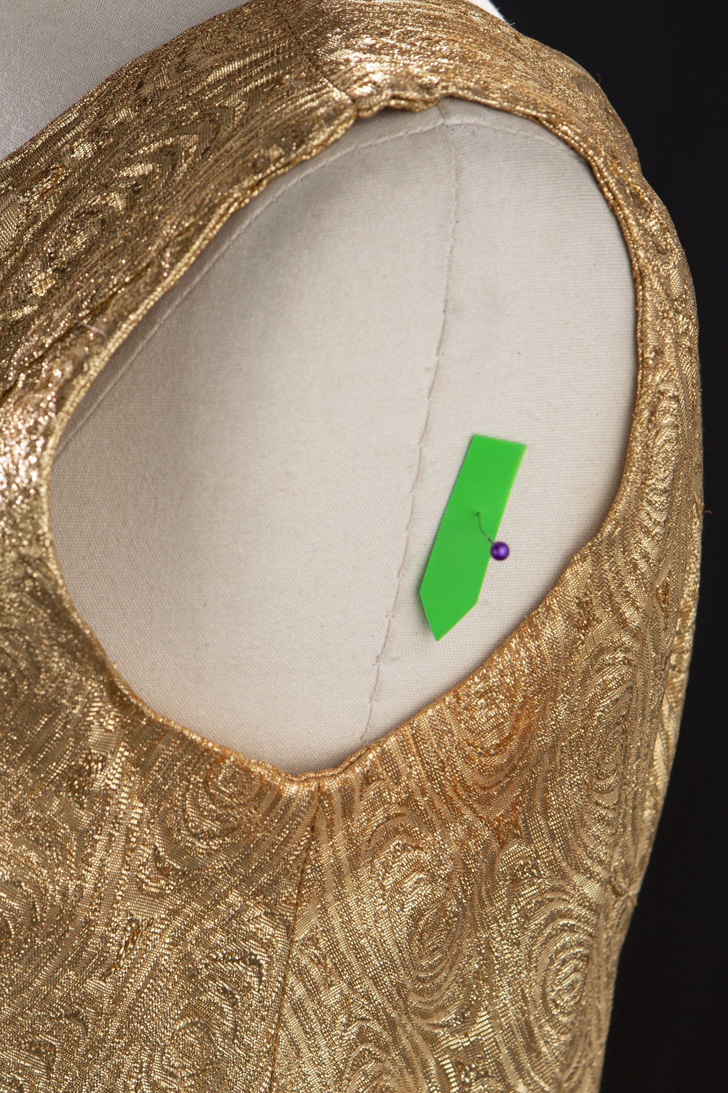 Vintage 1960s Gold Metallic Evening Dress