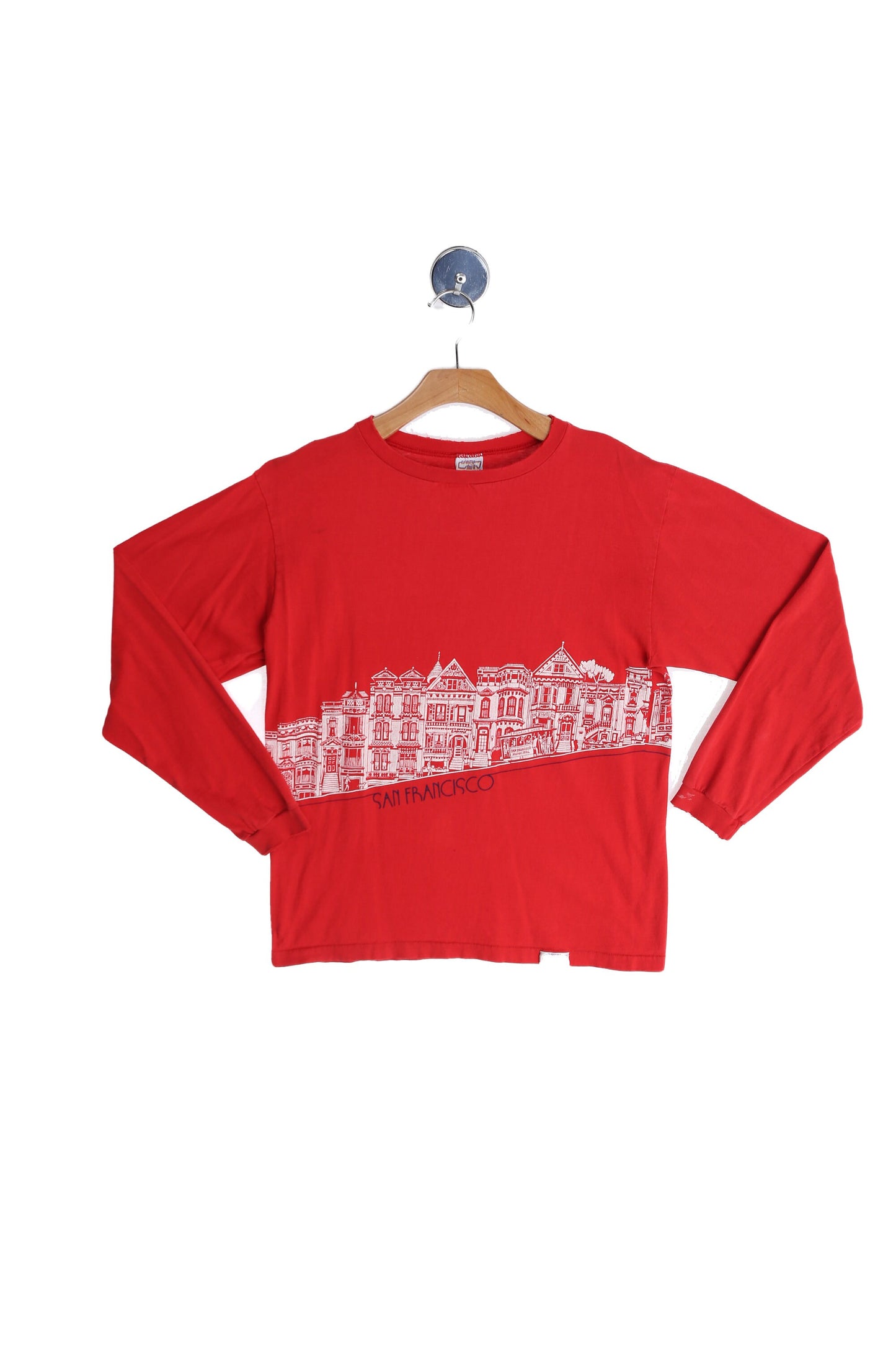 Vintage Long Sleeve Red Graphic Shirt - San Francisco Print