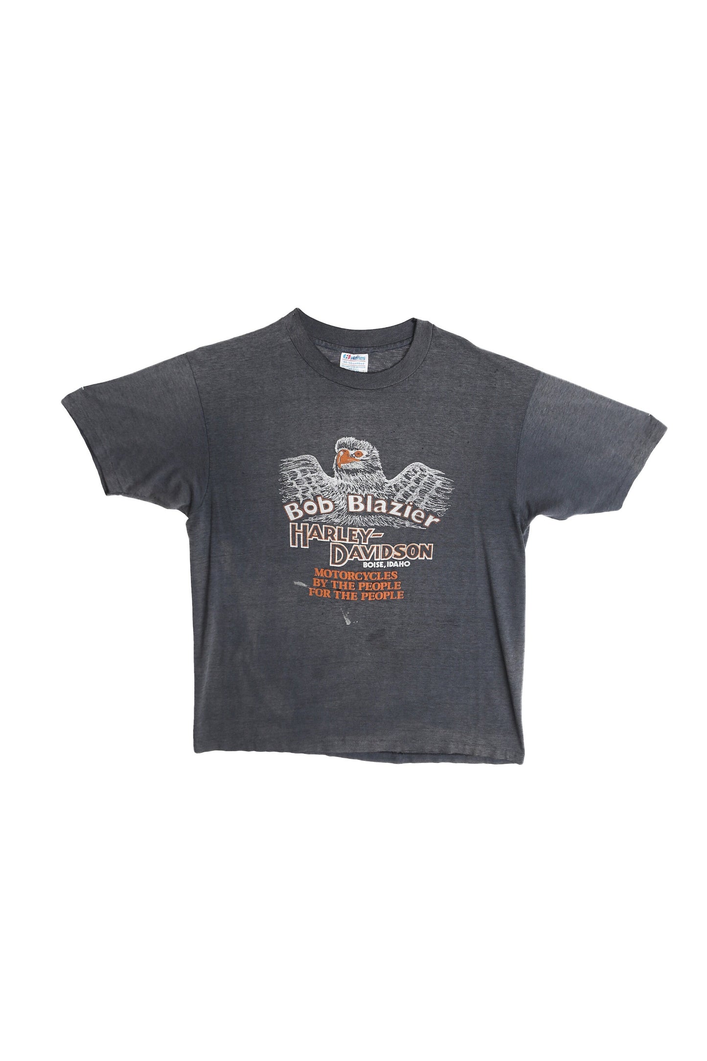 Vintage Biker Graphic T-shirt - Bob Blazier Harley Davidson Dealership Boise Idaho - Era 1980's - 1990's