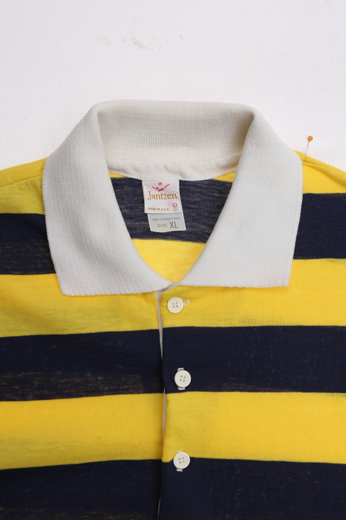 Vintage Jantzen Striped Polo Shirt - Made in USA
