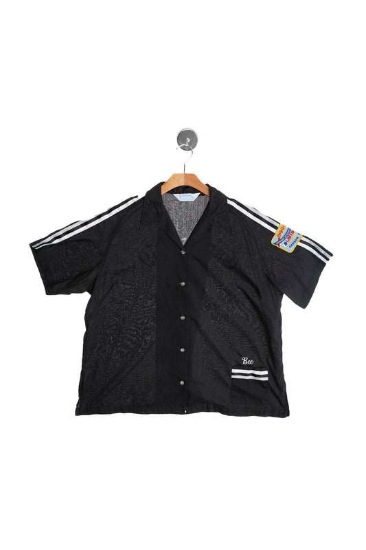 Vintage Women Black Bowling Shirt by Hilton