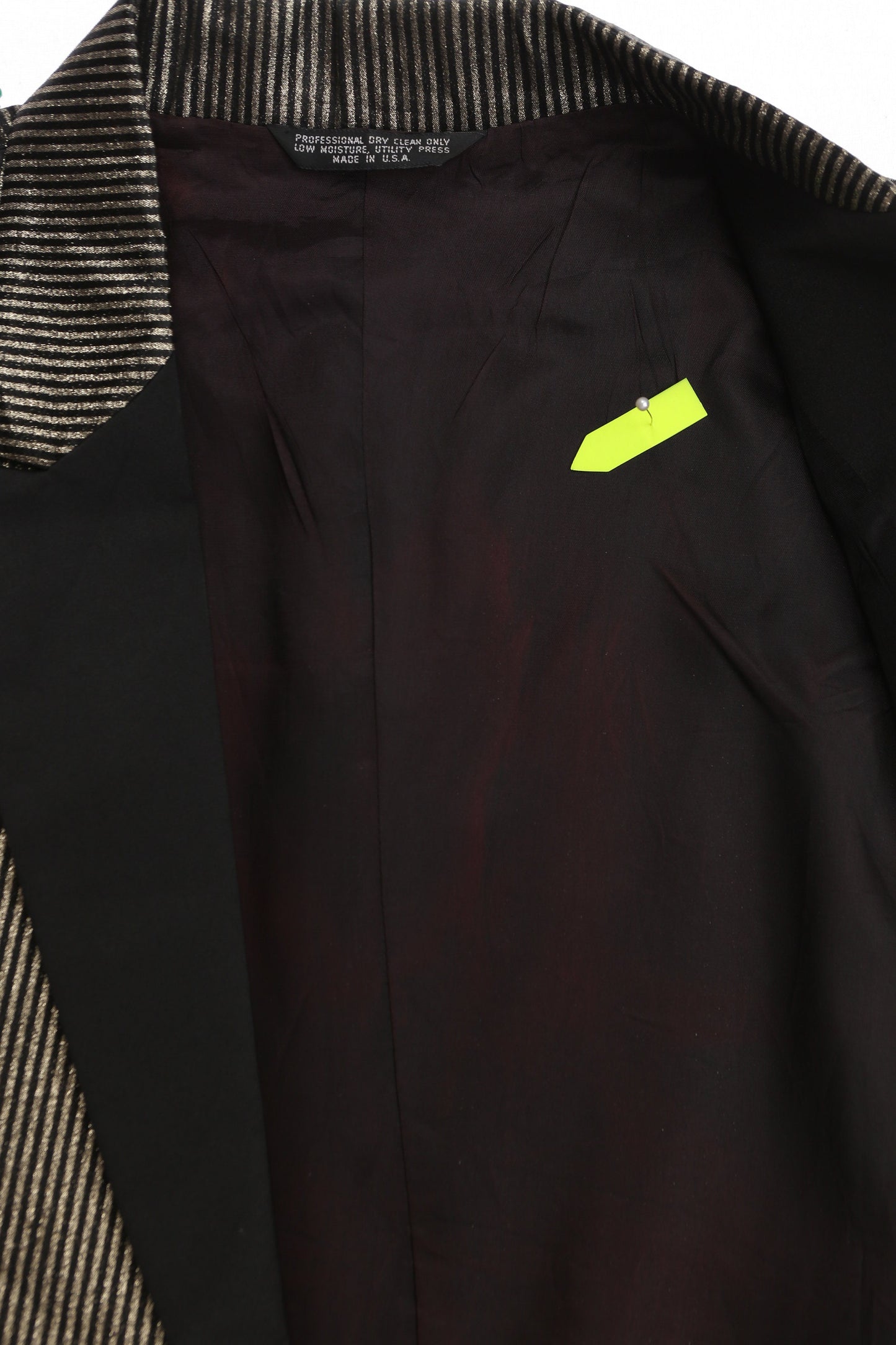 Vintage Men's Tailcoat with Metallic Silver Striped Pattern