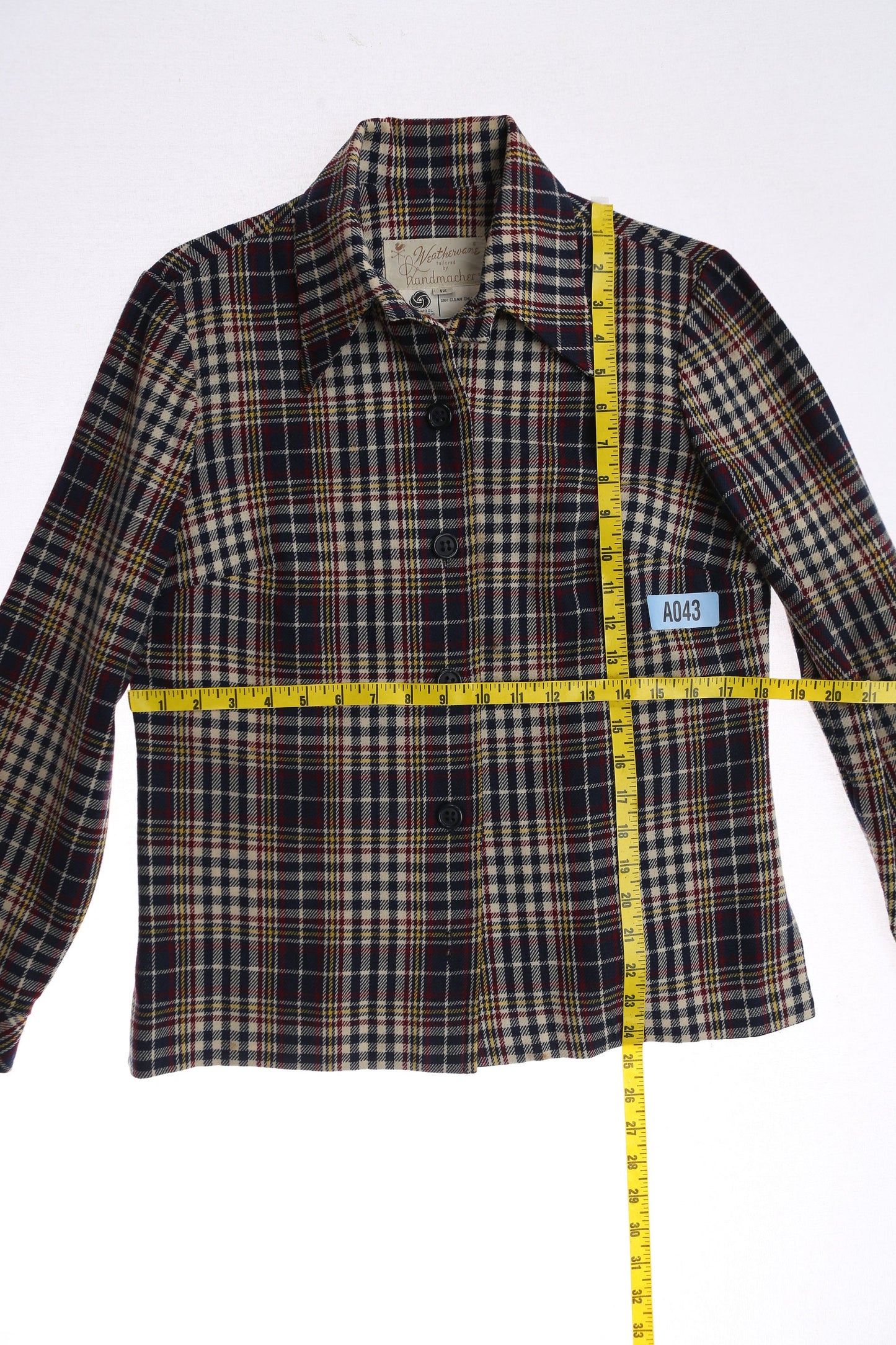 Vintage Women Flannel Top - Brown Plaid Pattern - by Handmacher Weatherware