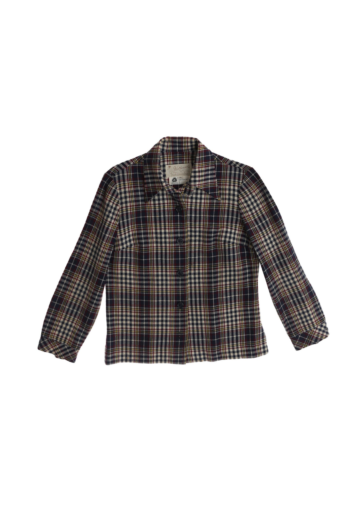 Vintage Women Flannel Top - Brown Plaid Pattern - by Handmacher Weatherware