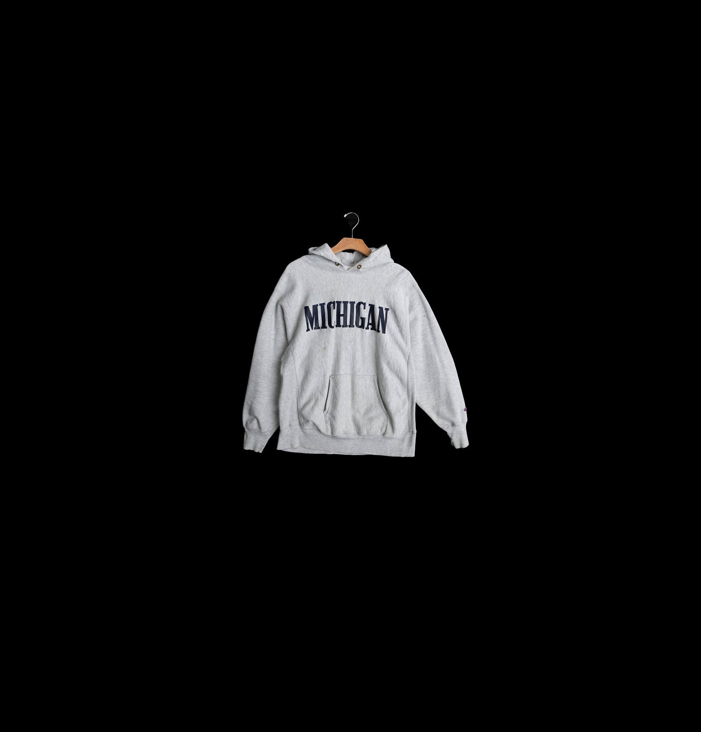 Vintage Champion Gray Hoodie with Michigan Print