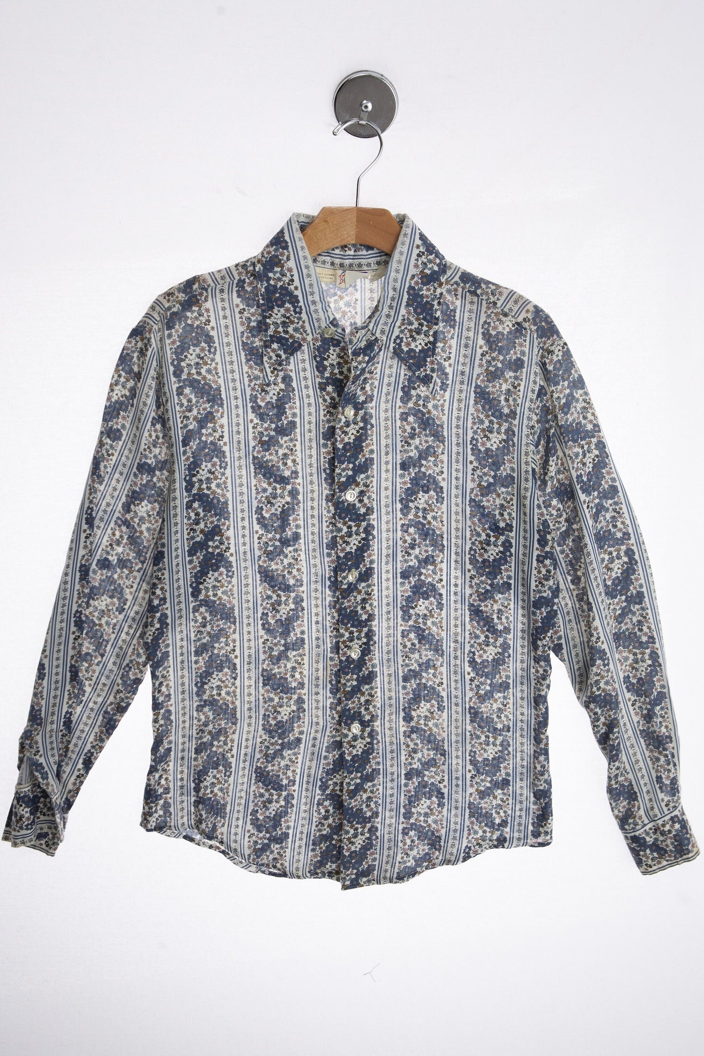 Vintage Kennington Floral Mickey Mouse Print Long Sleeve Shirt