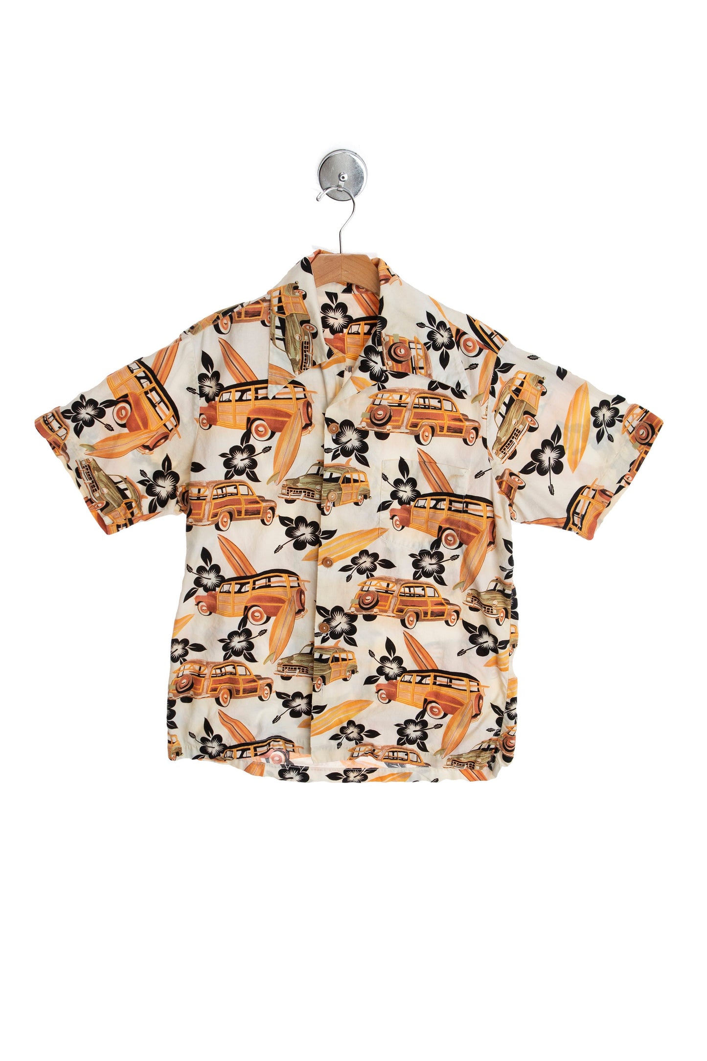 Vintage Men Surfing Print Hawaiian Shirt