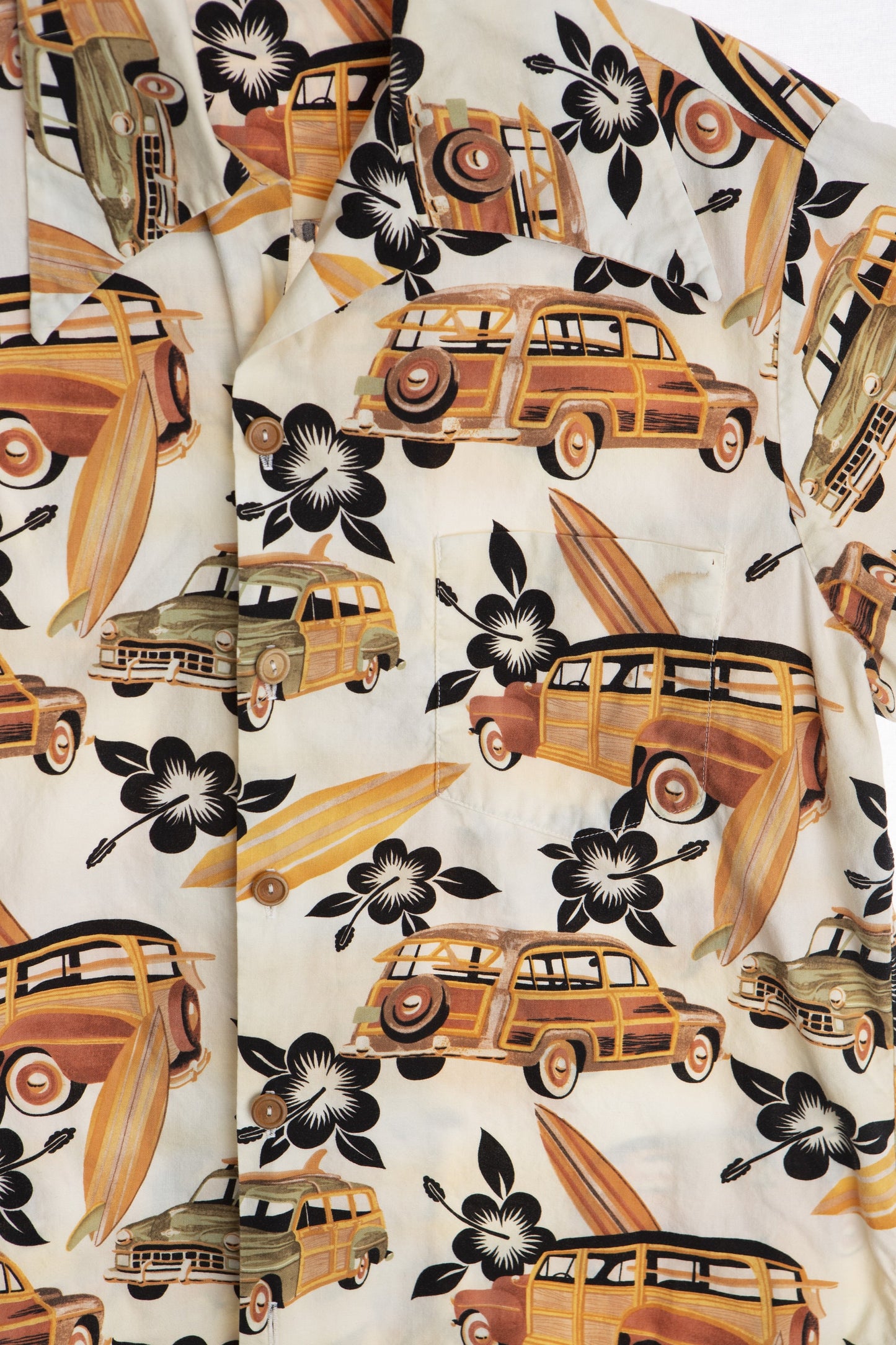 Vintage Men Surfing Print Hawaiian Shirt