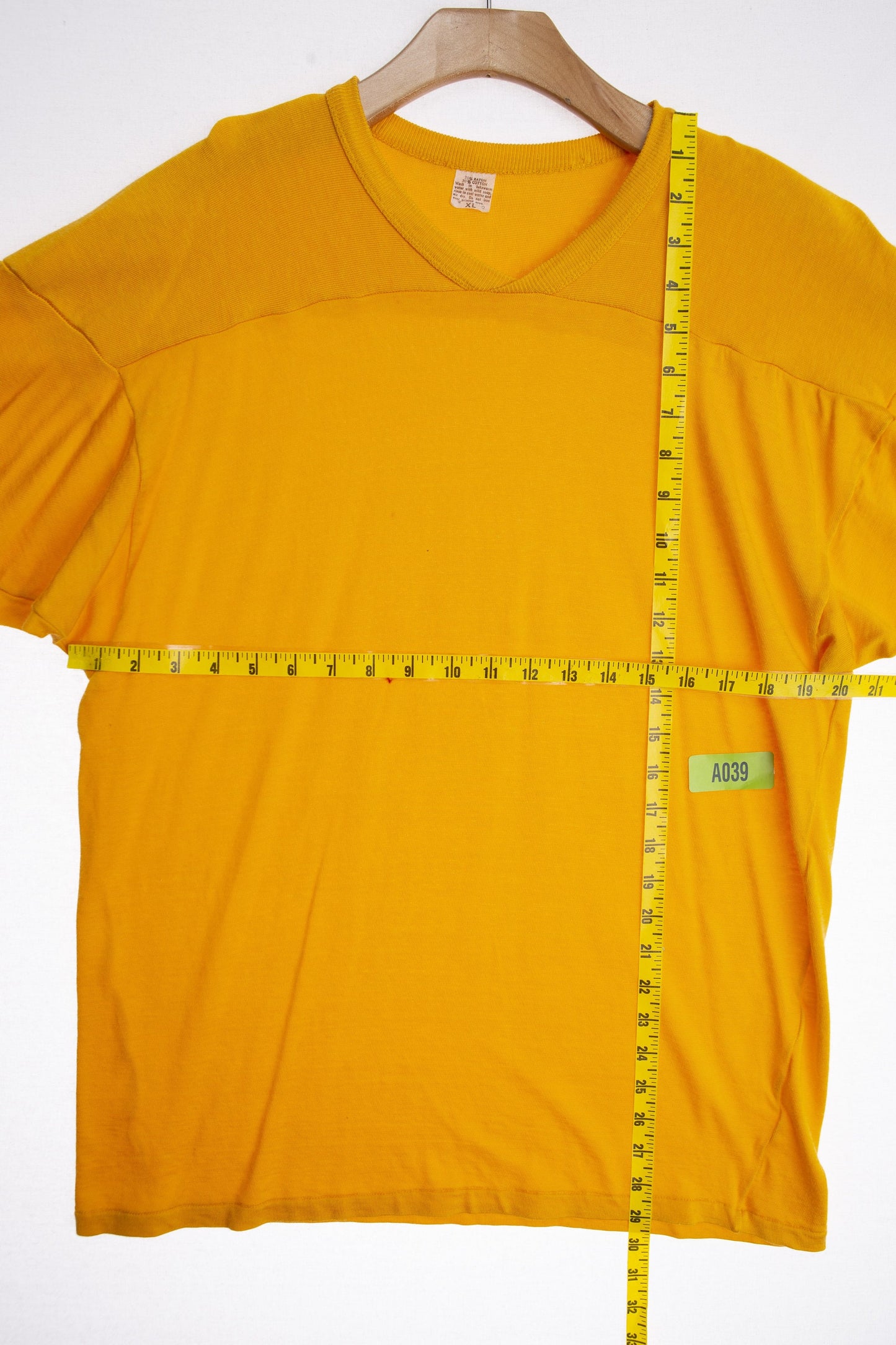 Vintage Football Jersey - Solid Yellow with No Print